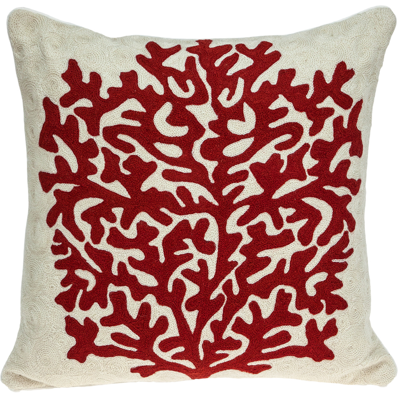 Parkland Collection Canna Accent Beige Pillow Cover With Poly Insert