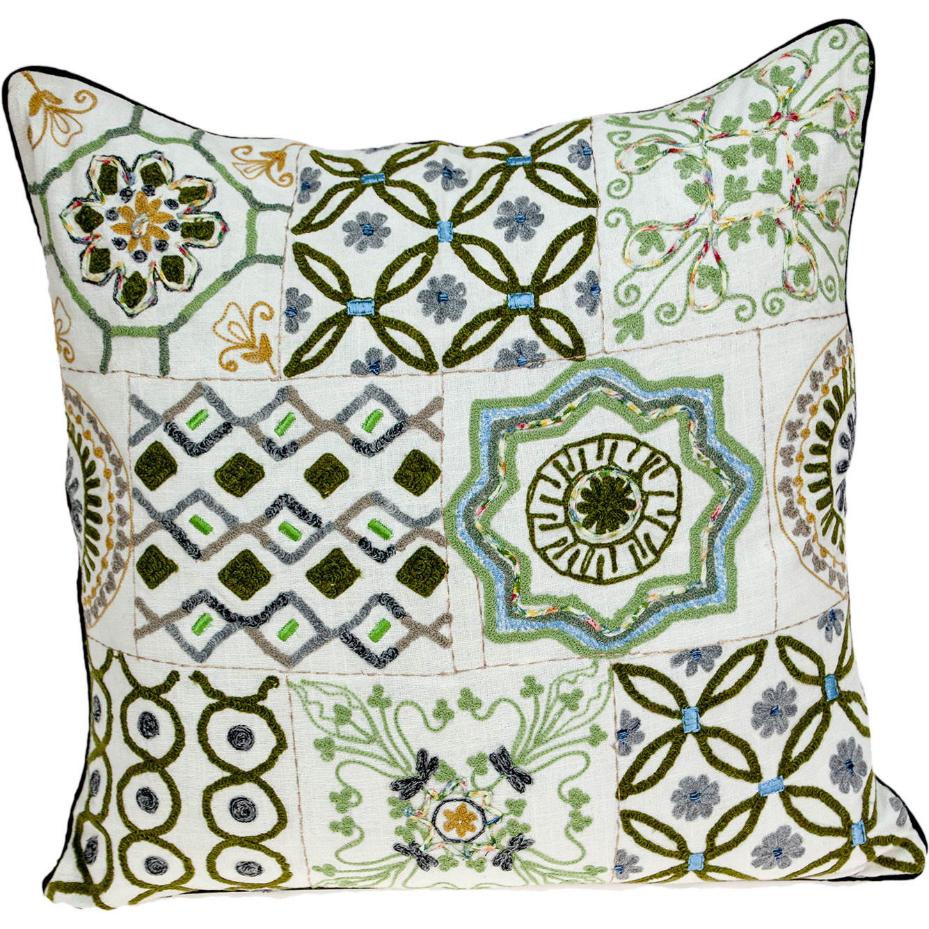 Parkland Collection Ren Transitional Beige Pillow Cover With Poly Insert