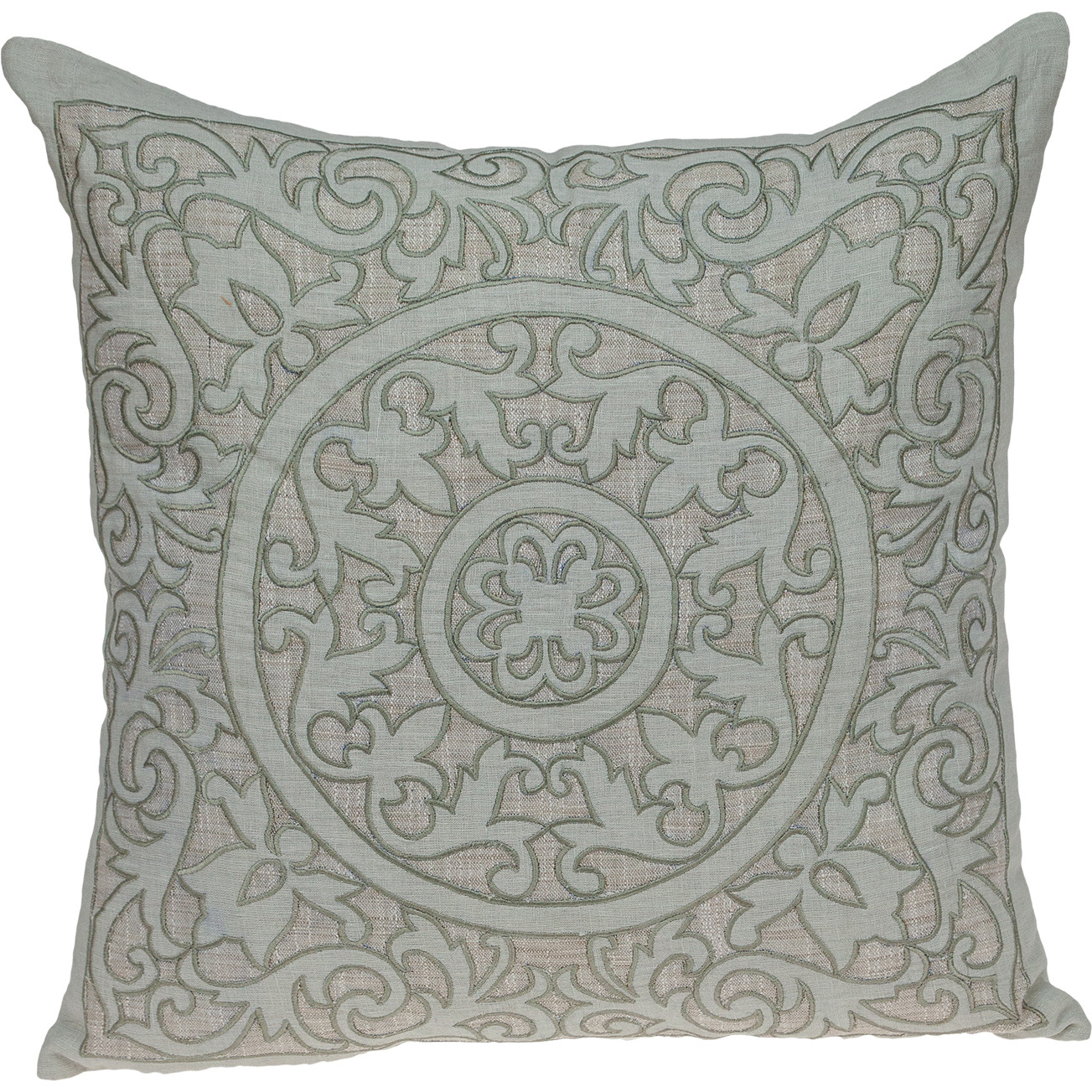 Parkland Collection Fluera Traditional Beige Pillow Cover With Poly Insert