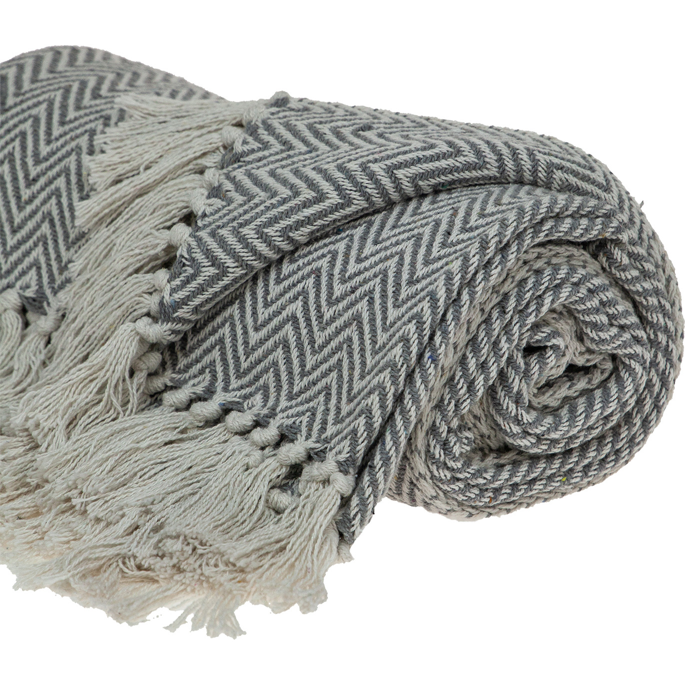 Parkland Collection Isla Transitional Grey 52" x 67" Woven Handloom Throw
