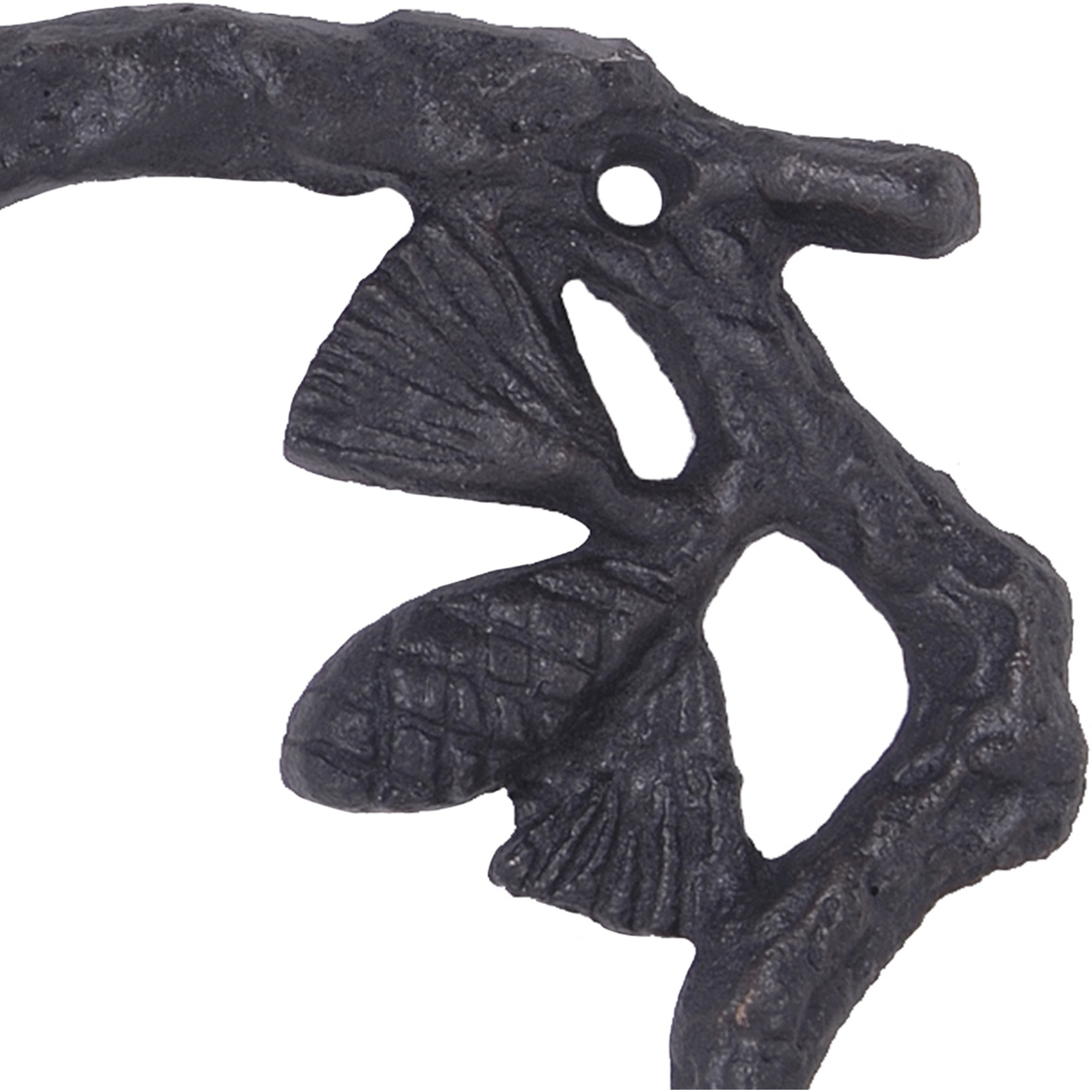 Wood Branch Look Wall Hooks with Key Hole Hanging, Black, Set of 2