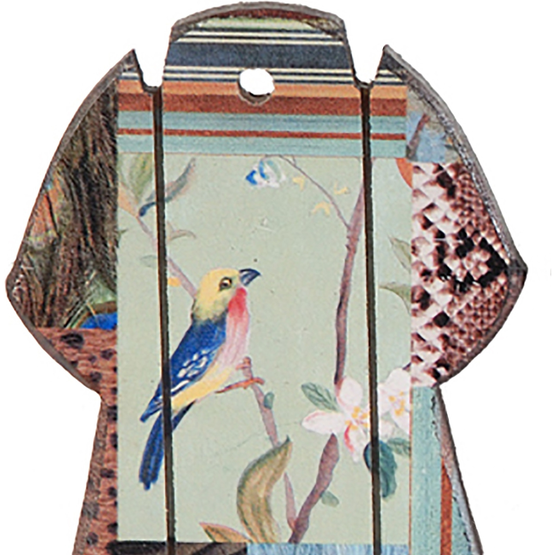 Exotic Bird Print Wall Dcor with Metal Hooks, Set of 4, Multicolor