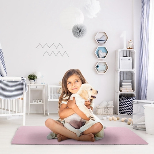 Fluffy Bedroom Rug 4 x 2.6 Anti-Skid Shaggy Area Rug Decorative Floor Carpet Mat for Nursery Bedroom Living Room