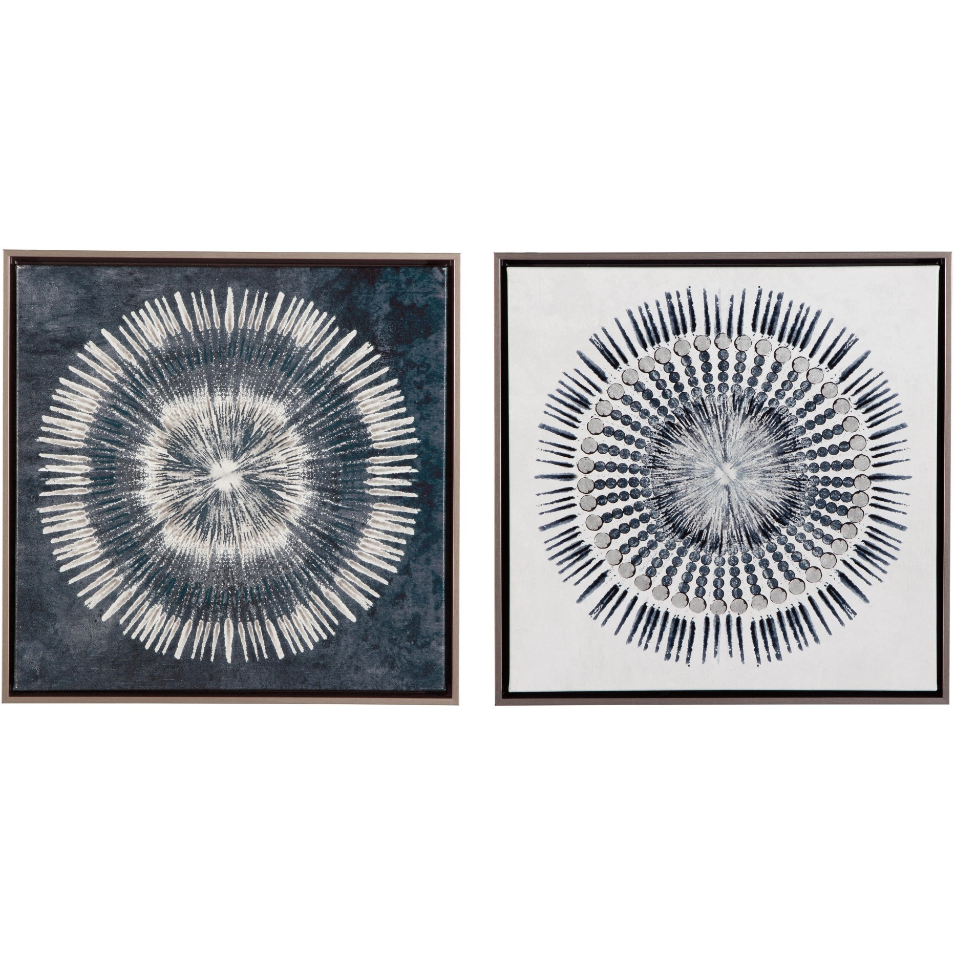 Gallery Canvas Wall Art with Circular Orientation, Set of 2, Blue and White