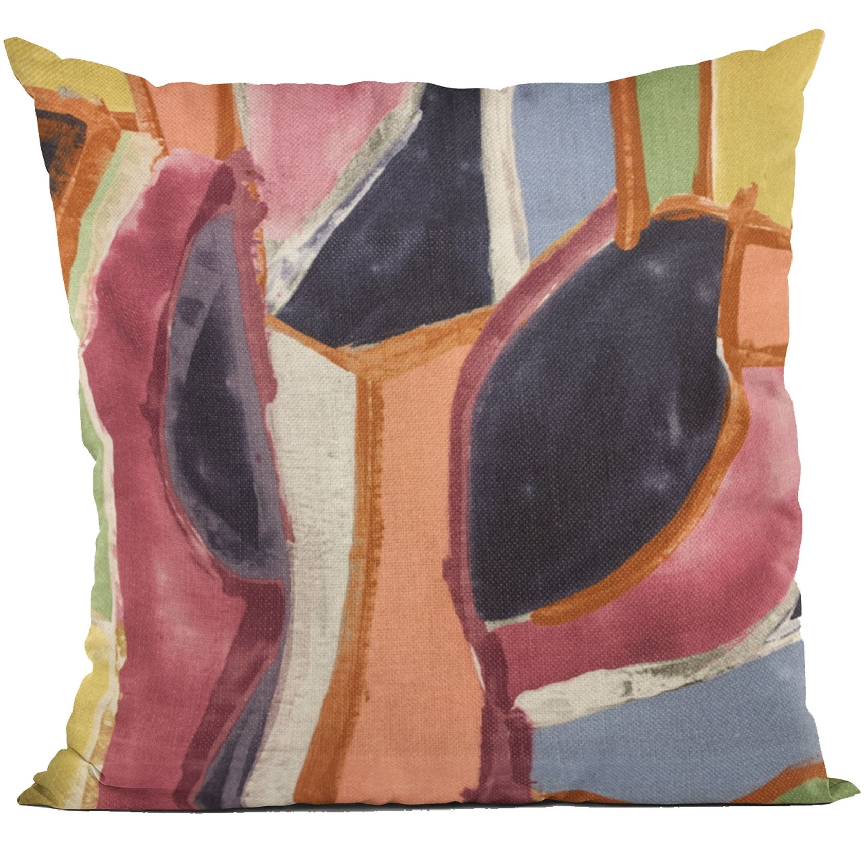 Plutus Multi-Color Modern Art Graphic Print Luxury Throw Pillow Double sided  16" x 16", Graphic Print - Multi-Color