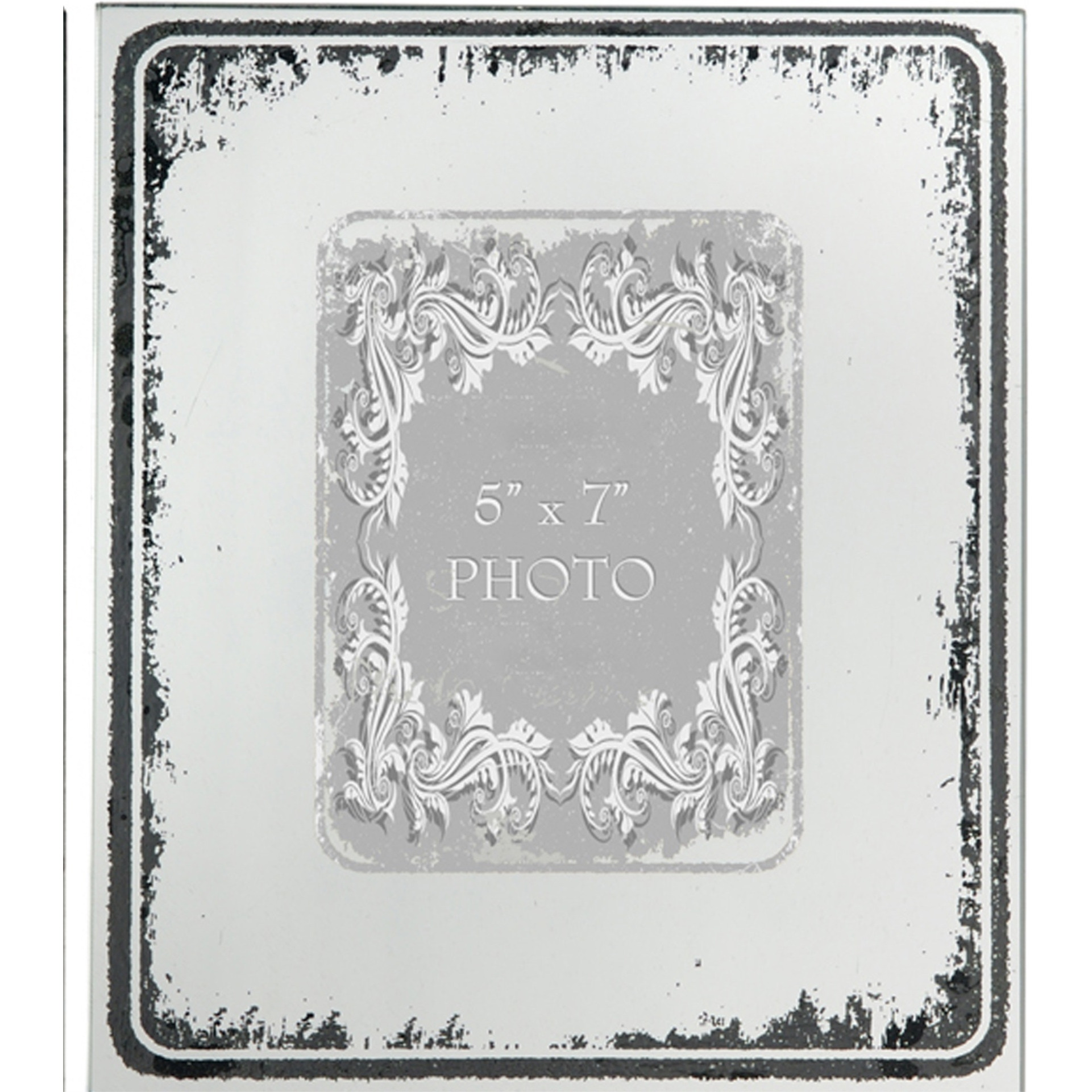 Modern Etched Wooden Photo Frames, Large, Set of 4, Silver