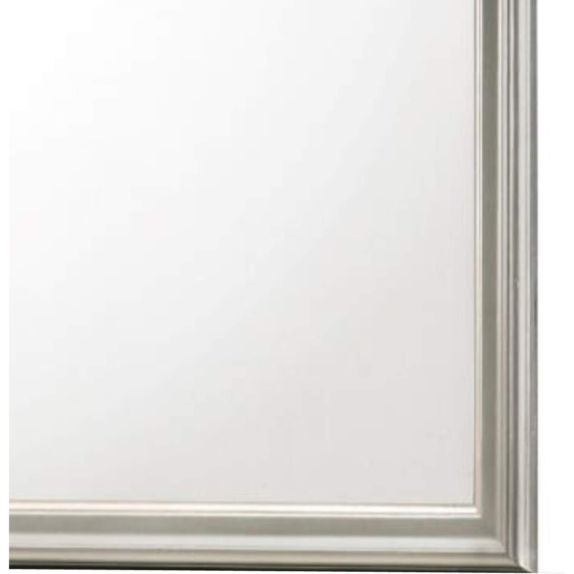 Square Molded Wooden Frame Dresser Mirror, Antique Silver