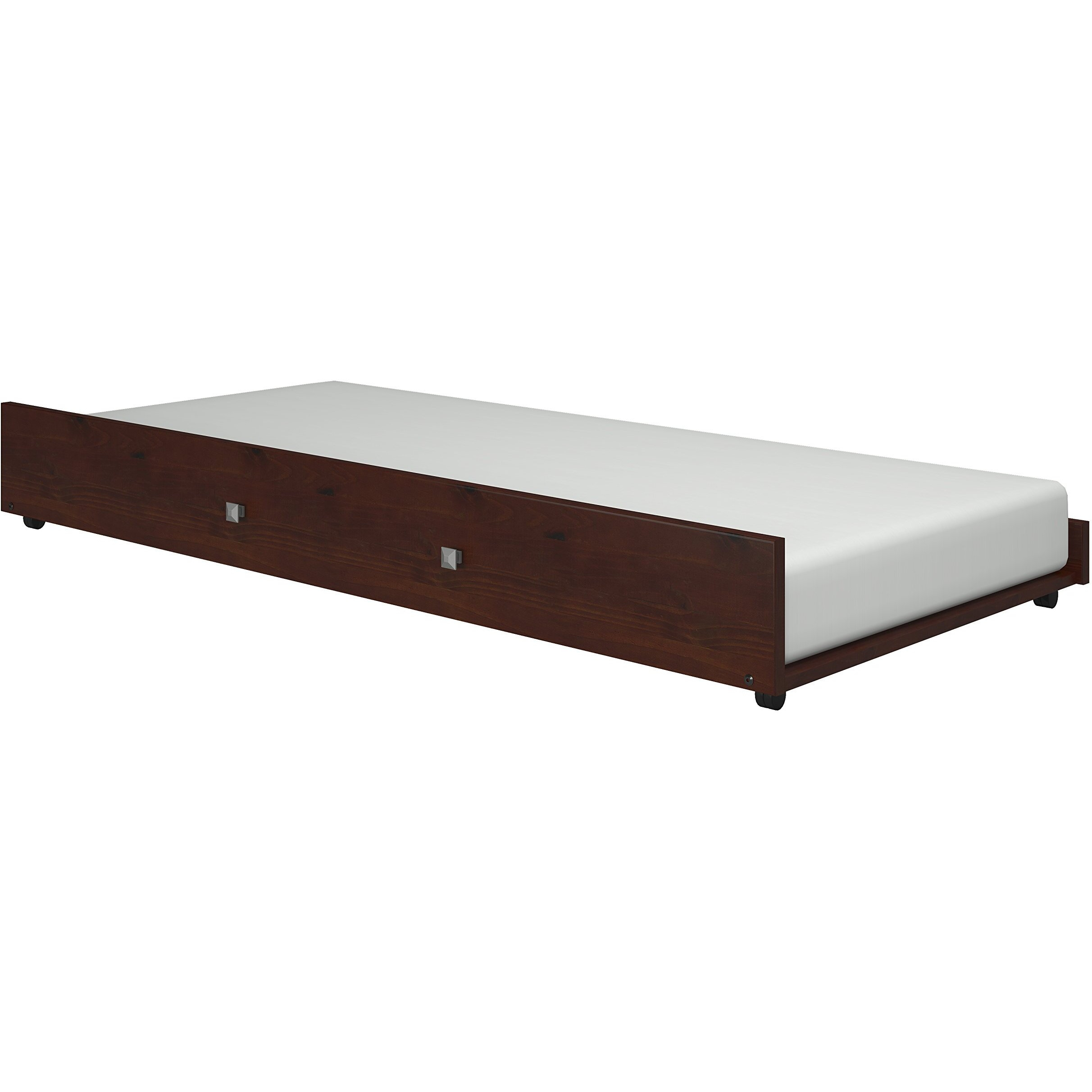 TWIN/TWIN MISSION BUNK BED W/TWIN TRUNDLE BED IN CAPPUCCINO