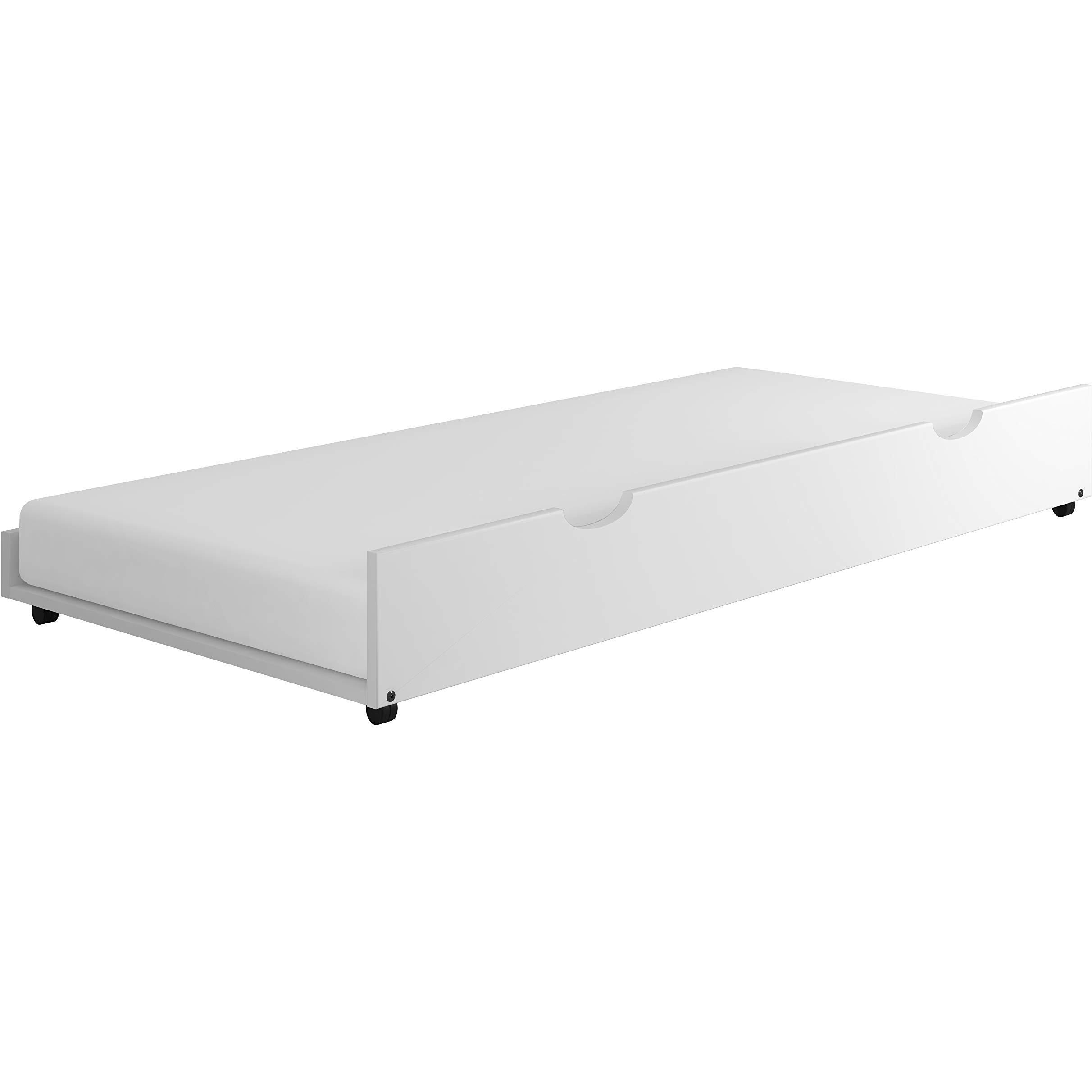 TWIN/FULL MISSION BUNK BED W/TWIN TRUNDLE BED IN WHITE FINISH