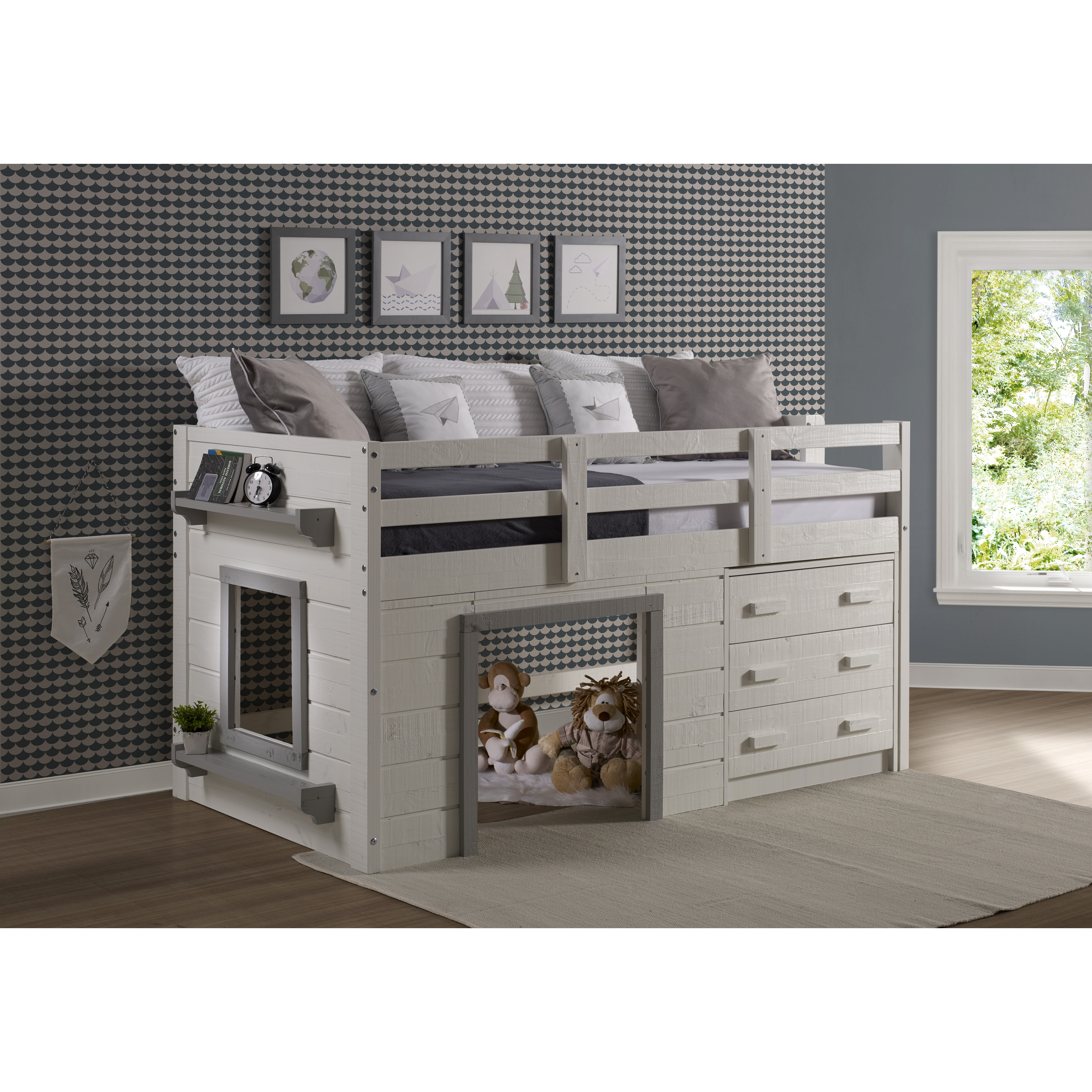 TWIN SWEET DREAMS LOW LOFT WHITE/GREY