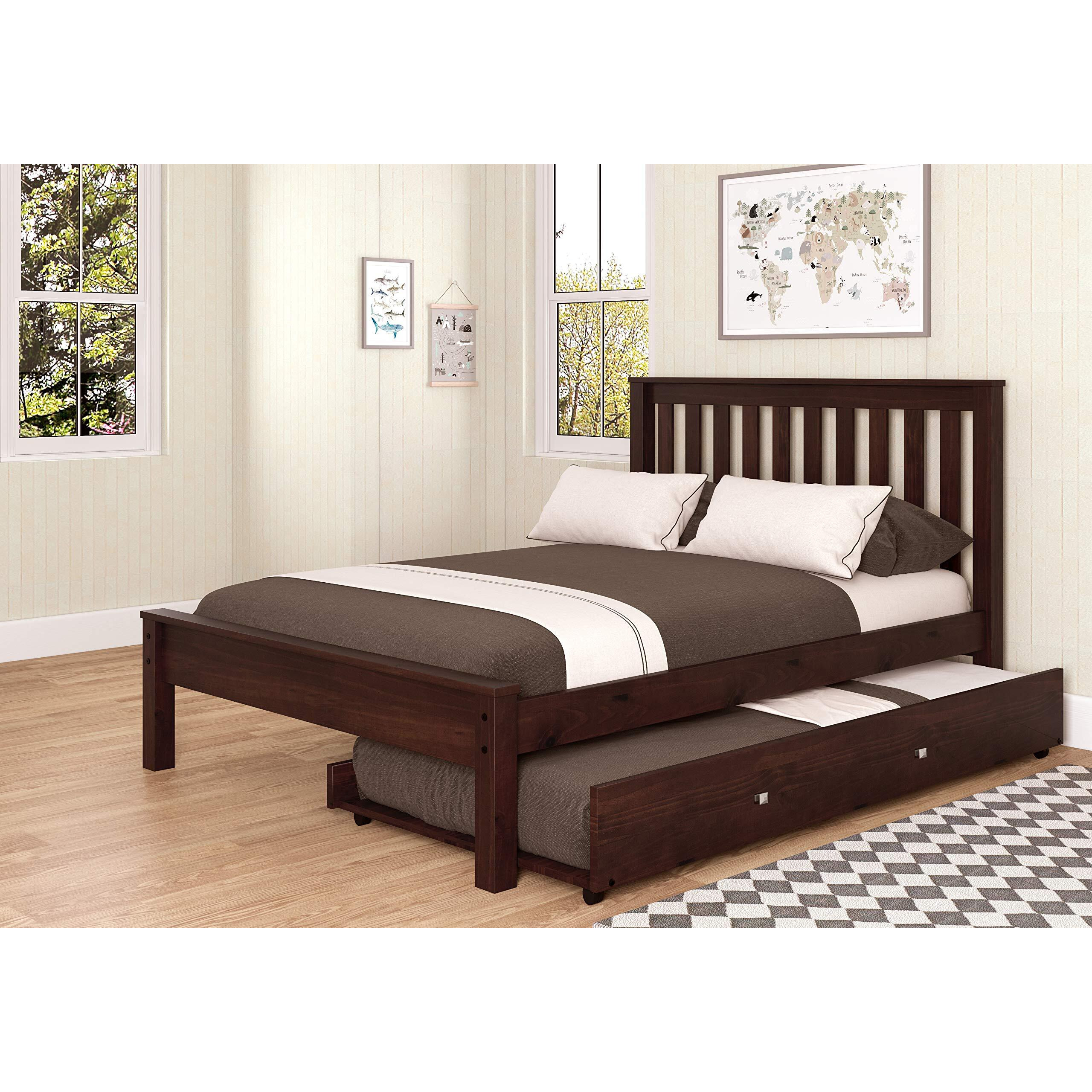 FULL CONTEMPO BED WITH TRUNDLE BED DARK CAPPUCCINO FINISH