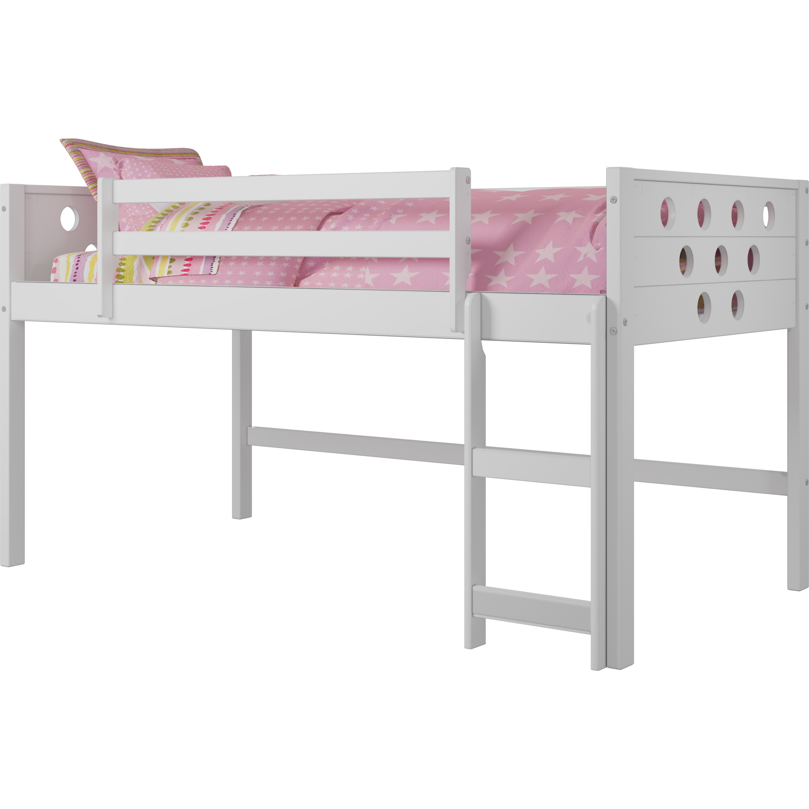 CIRCLES LOW LOFT HDBD/FTBD/RAILS/SLATS WHITE