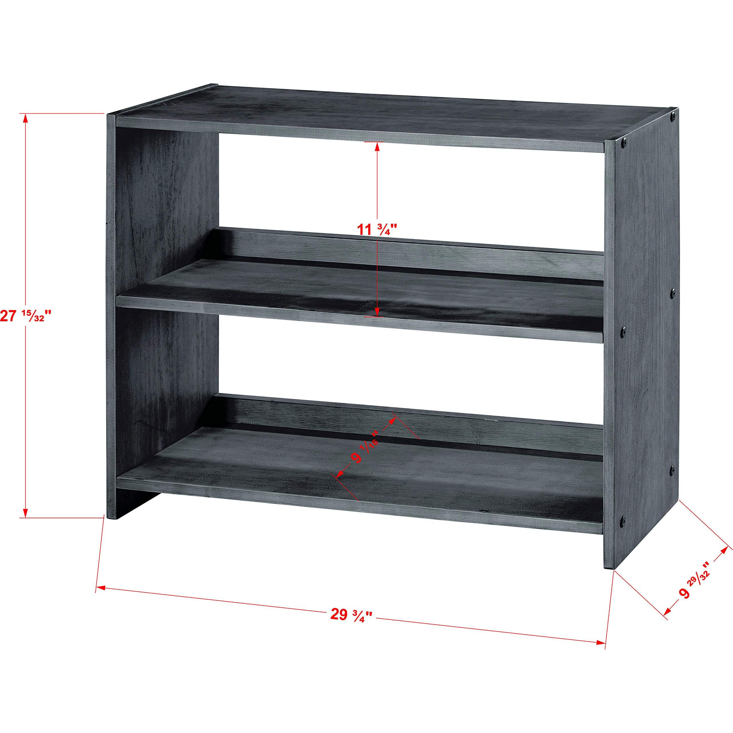 LOUVER LOW LOFT SMALL BOOKCASE ANTIQUE GREY