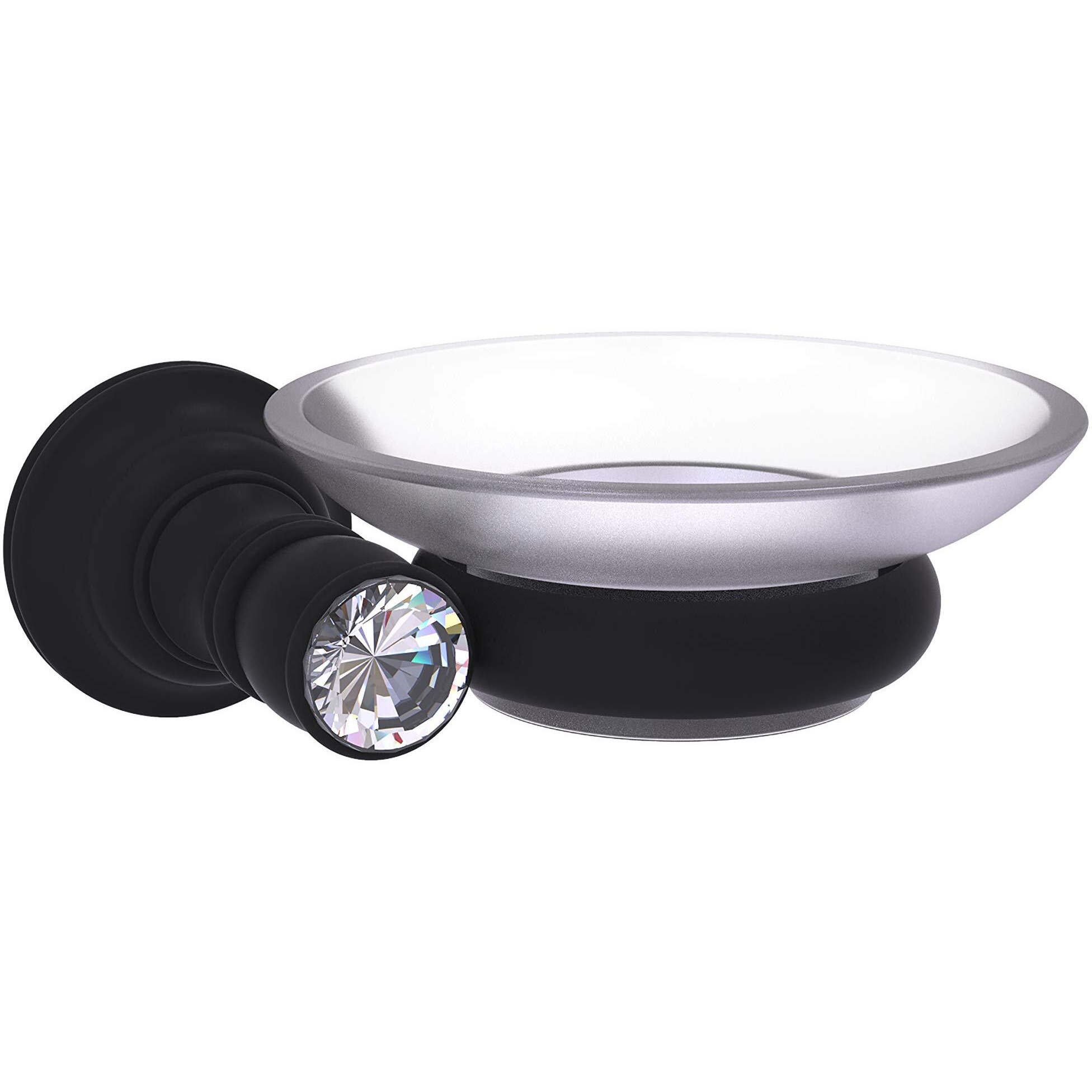 Carolina Crystal Collection Wall Mounted Soap Dish - Matte Black