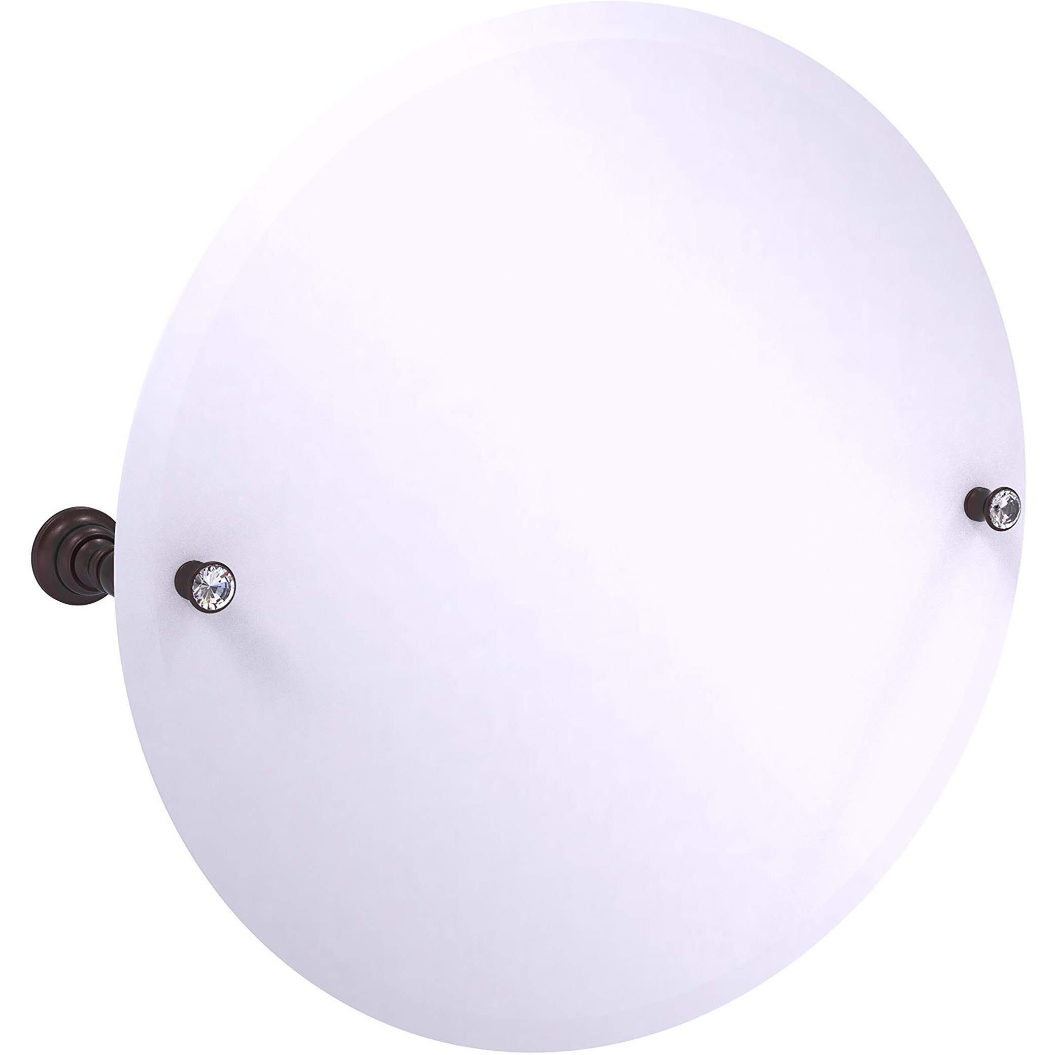 Carolina Crystal Collection Frameless Round Tilt Mirror with Beveled Edge - Antique Bronze