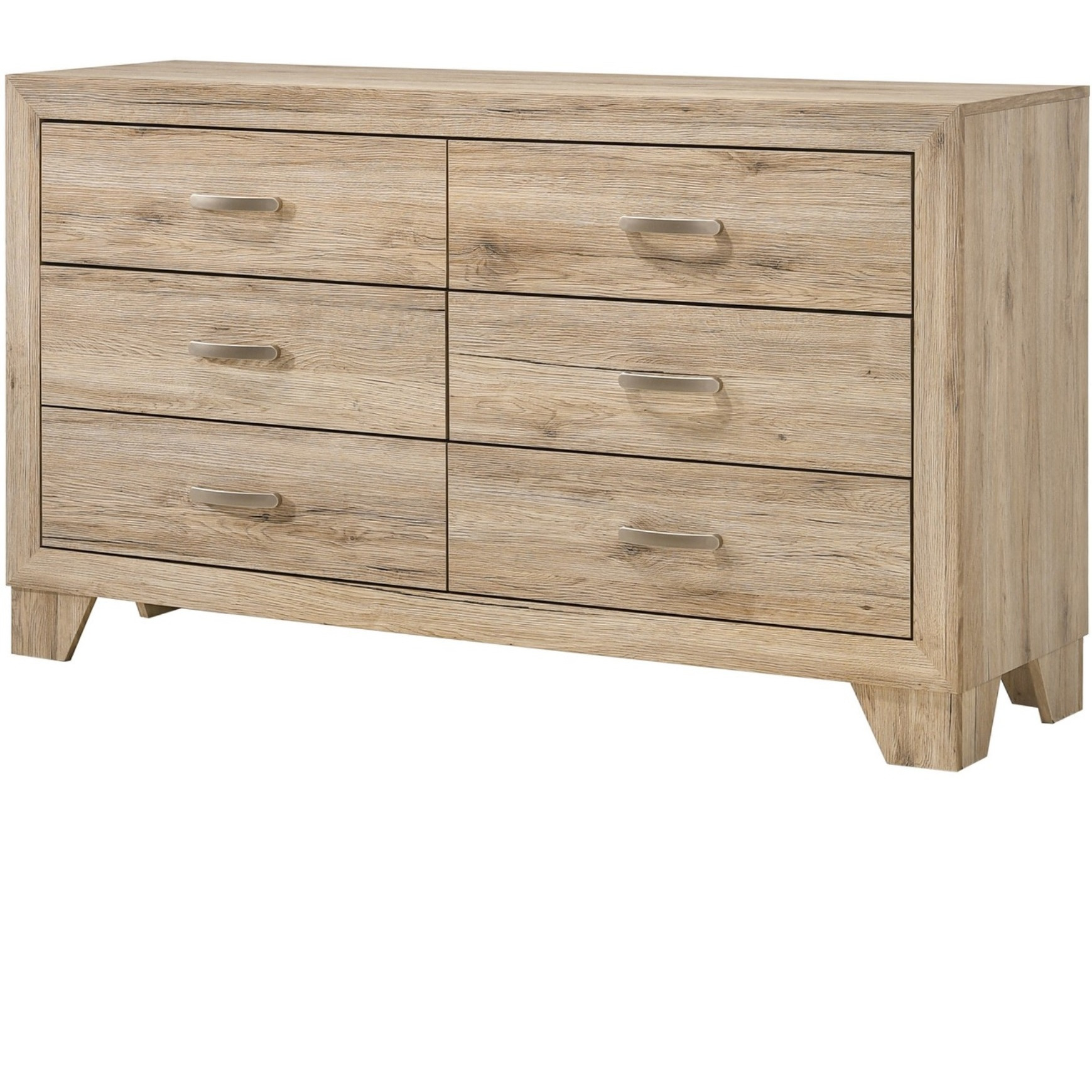 Wooden Nightstand with 6 Storage Drawers, Brown
