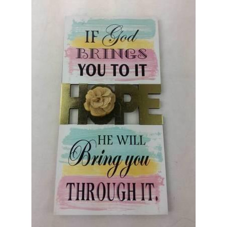 MDF wall plaque w/flower-HOPE