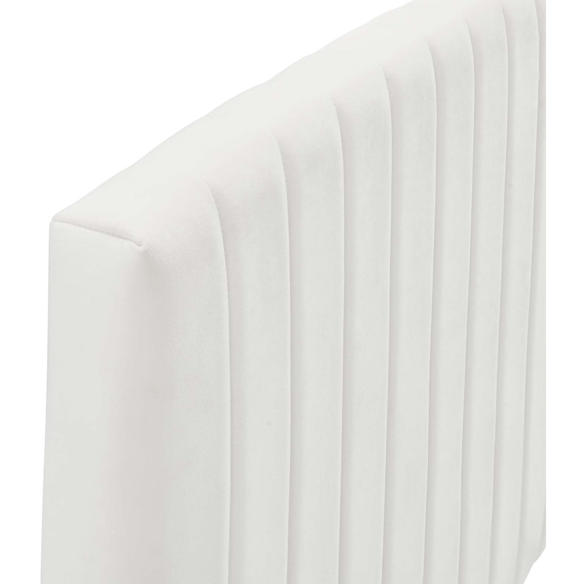 Rebecca Performance Velvet Full / Queen Headboard - White