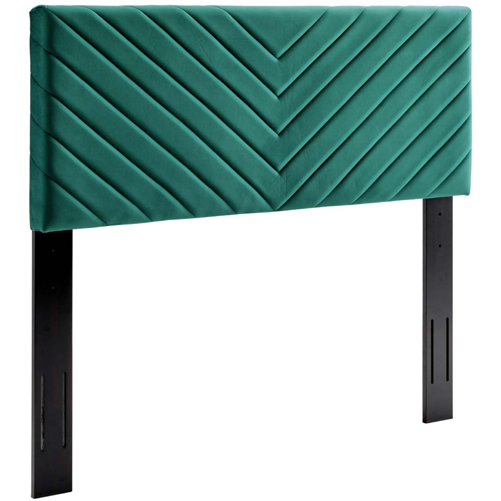 Alyson Angular Channel Tufted Performance Velvet Twin Headboard - Teal