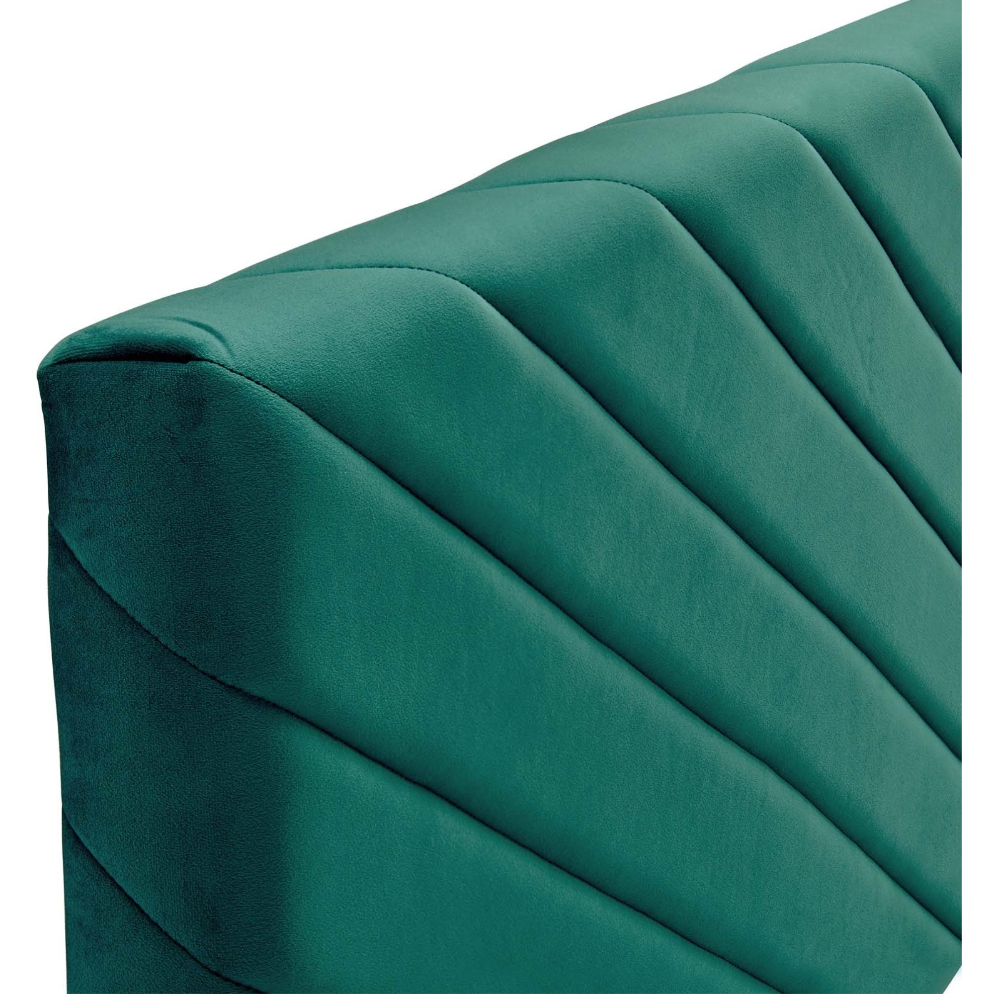 Alyson Angular Channel Tufted Performance Velvet Twin Headboard - Teal