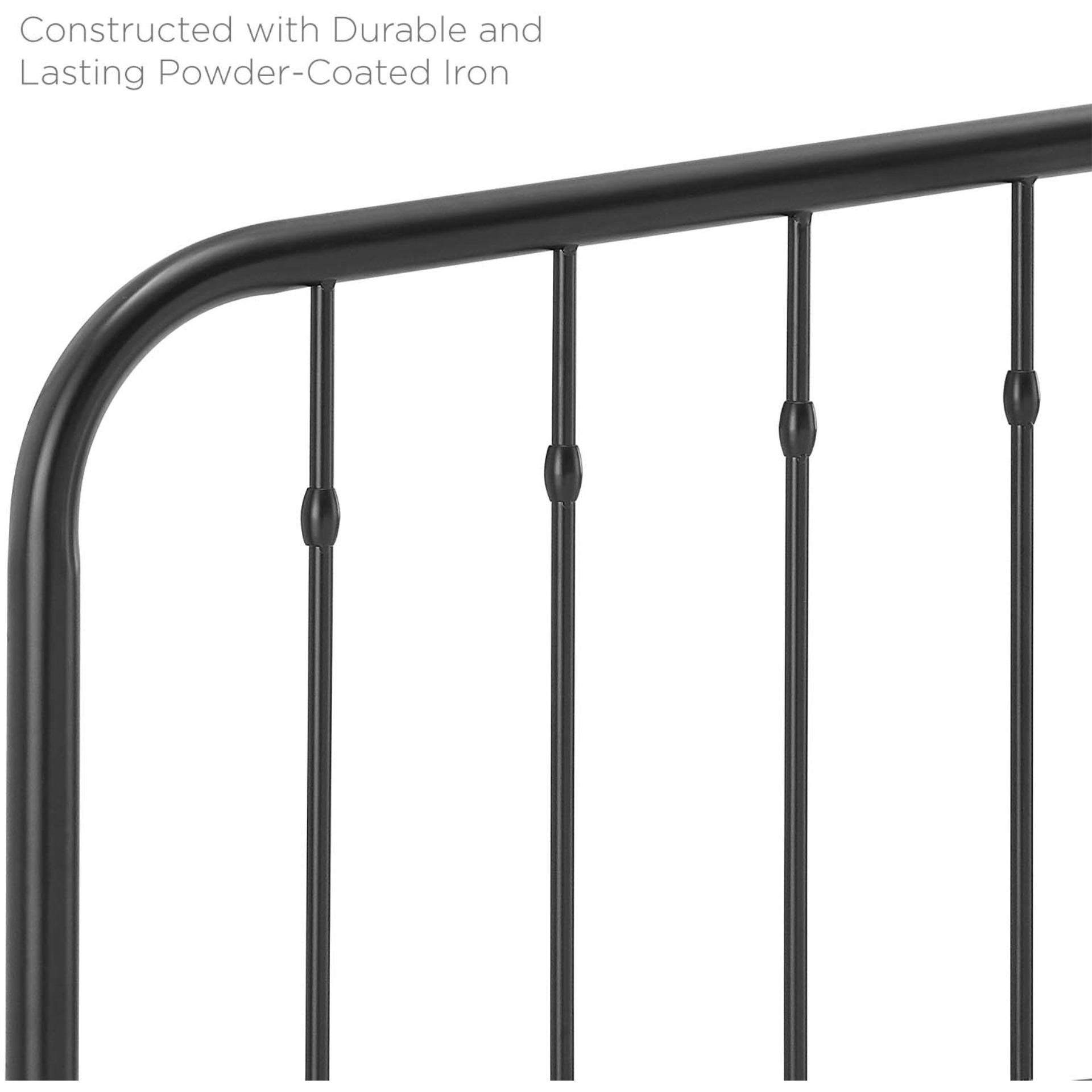 Lennon Queen Metal Headboard - Black