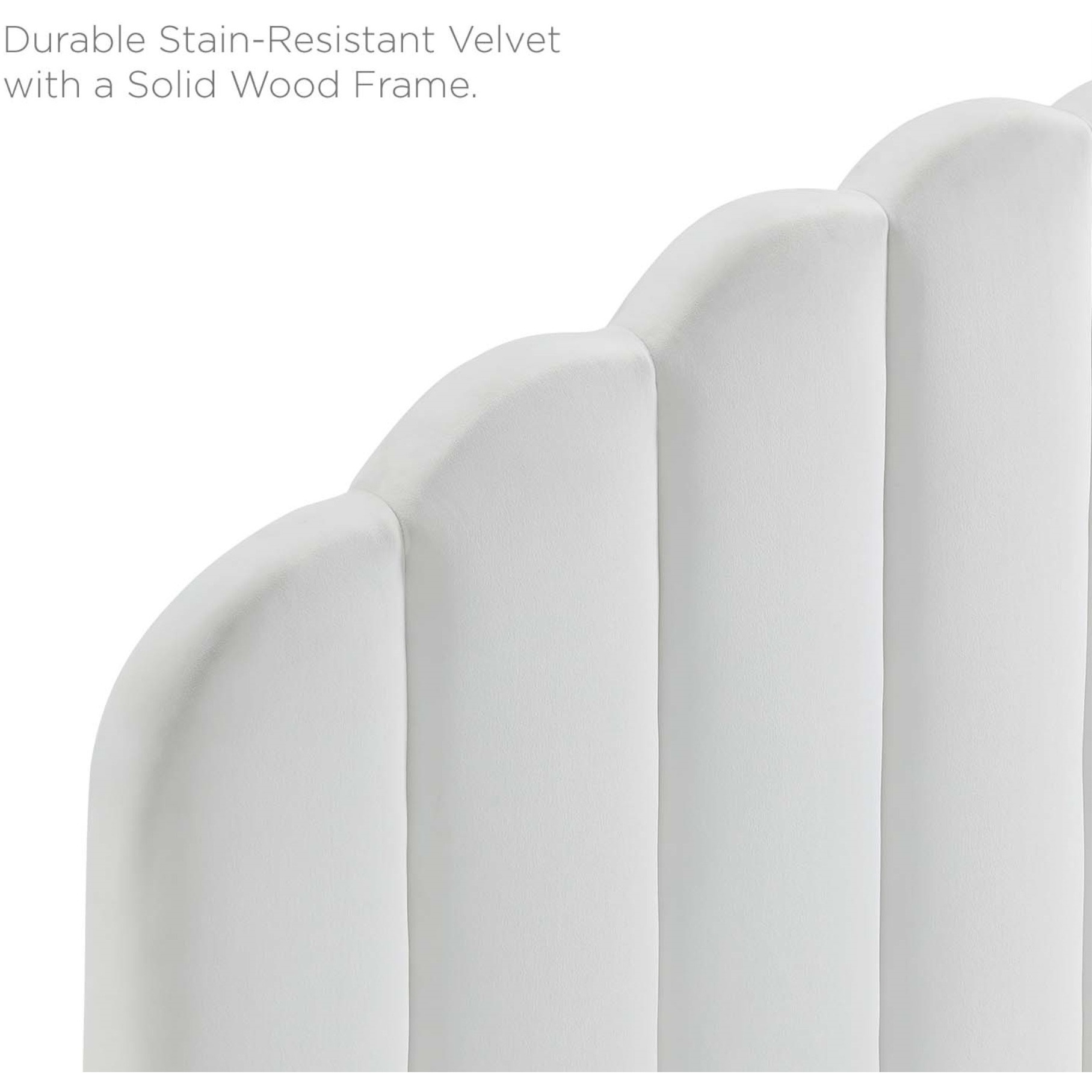 Veronique Twin Performance Velvet Headboard - White