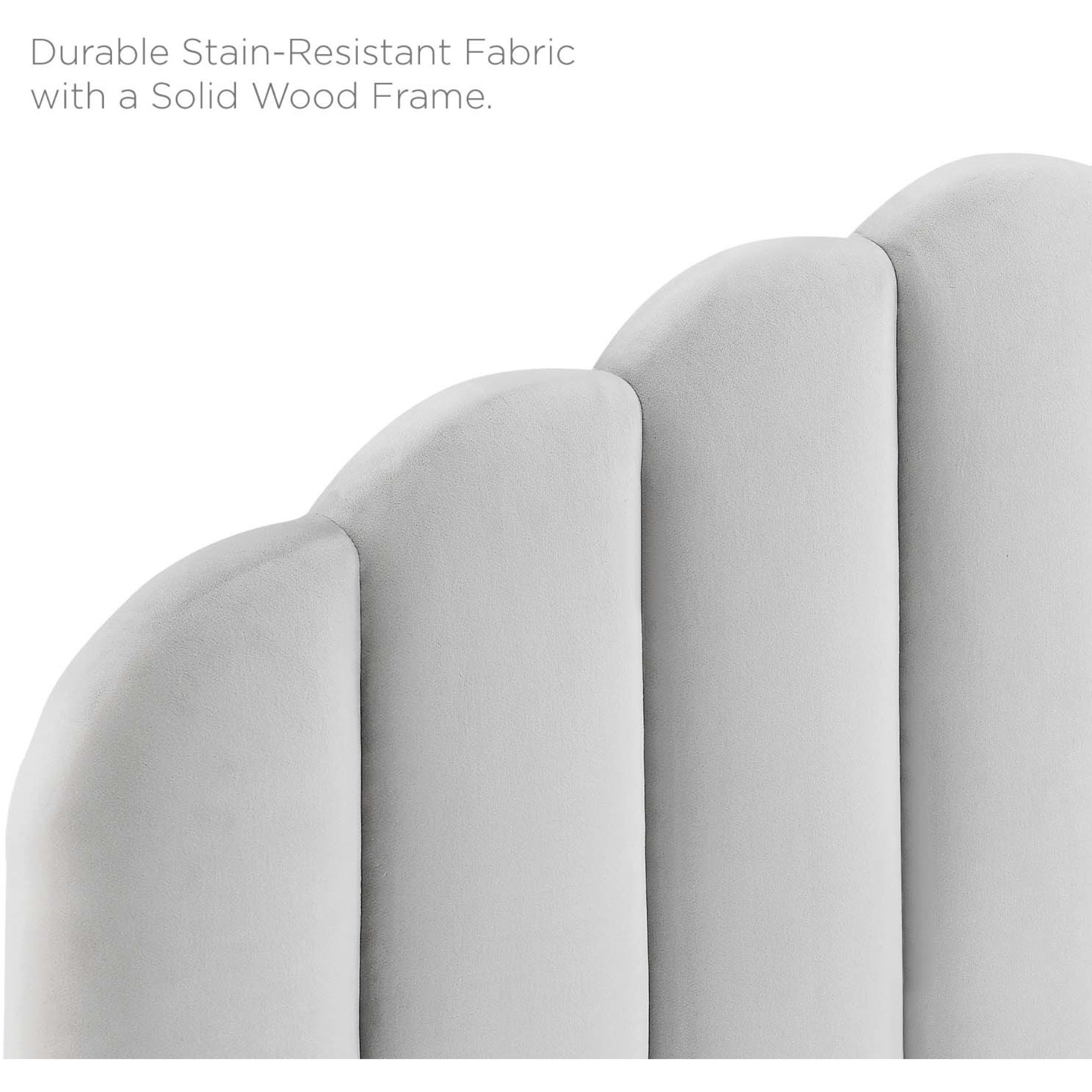 Veronique Full/Queen Performance Velvet Headboard - Light Gray