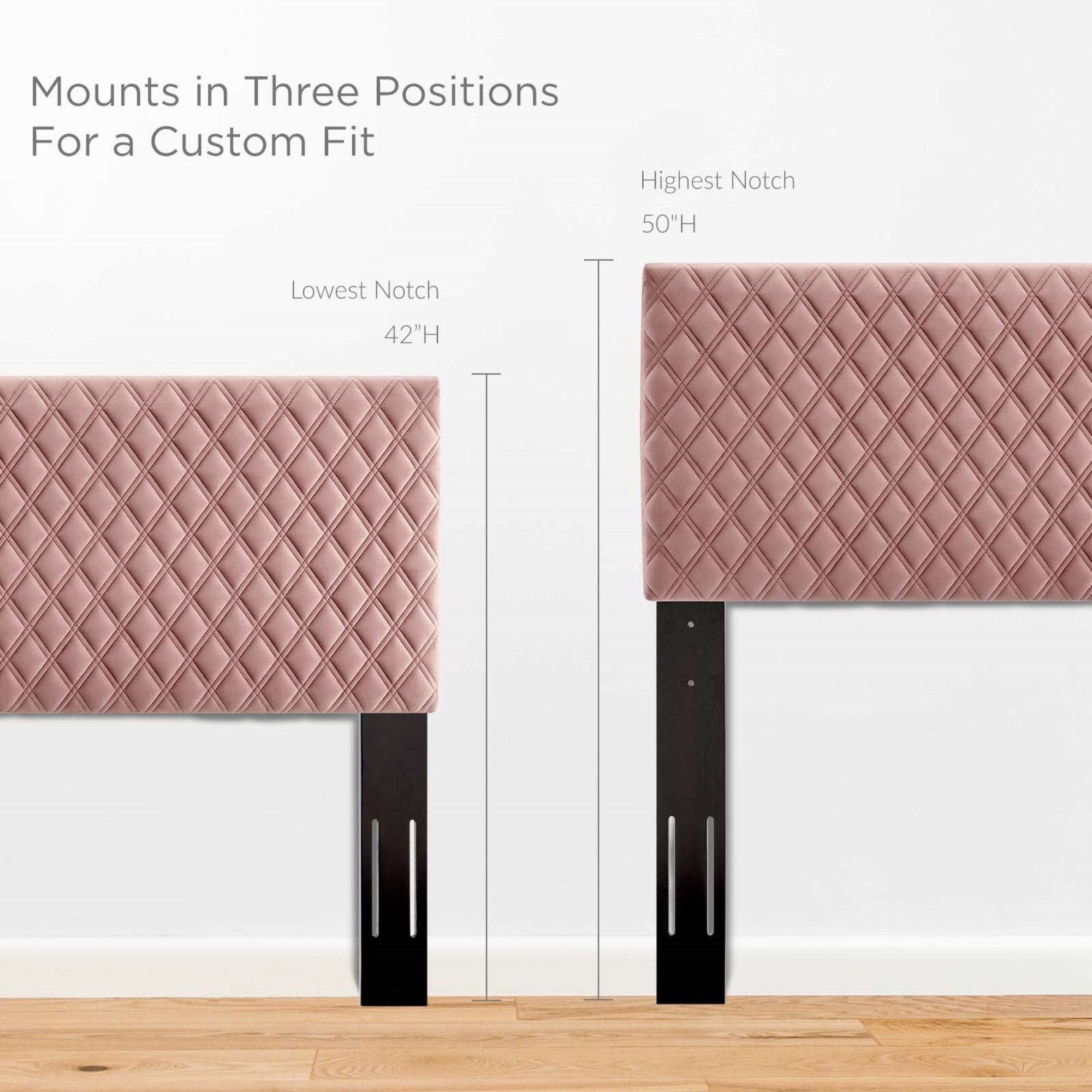 Angela King Performance Velvet Headboard - Dusty Rose