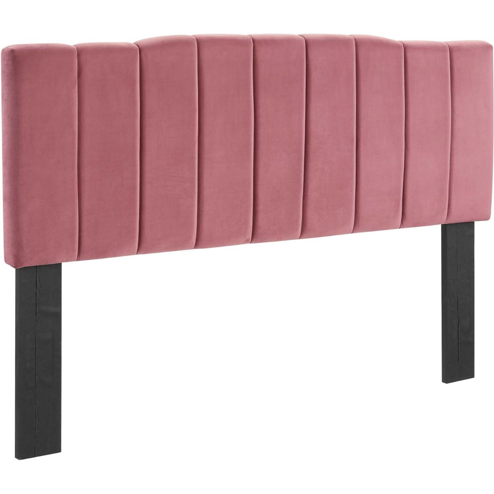 Camilla Channel Tufted King/California King Performance Velvet Headboard - Dusty Rose