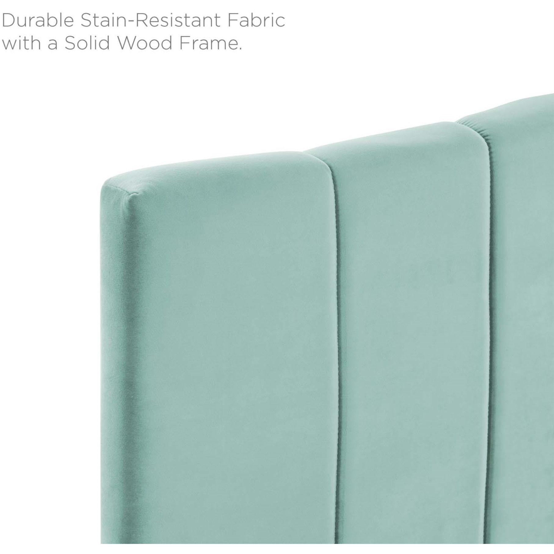 Camilla Channel Tufted King/California King Performance Velvet Headboard - Mint