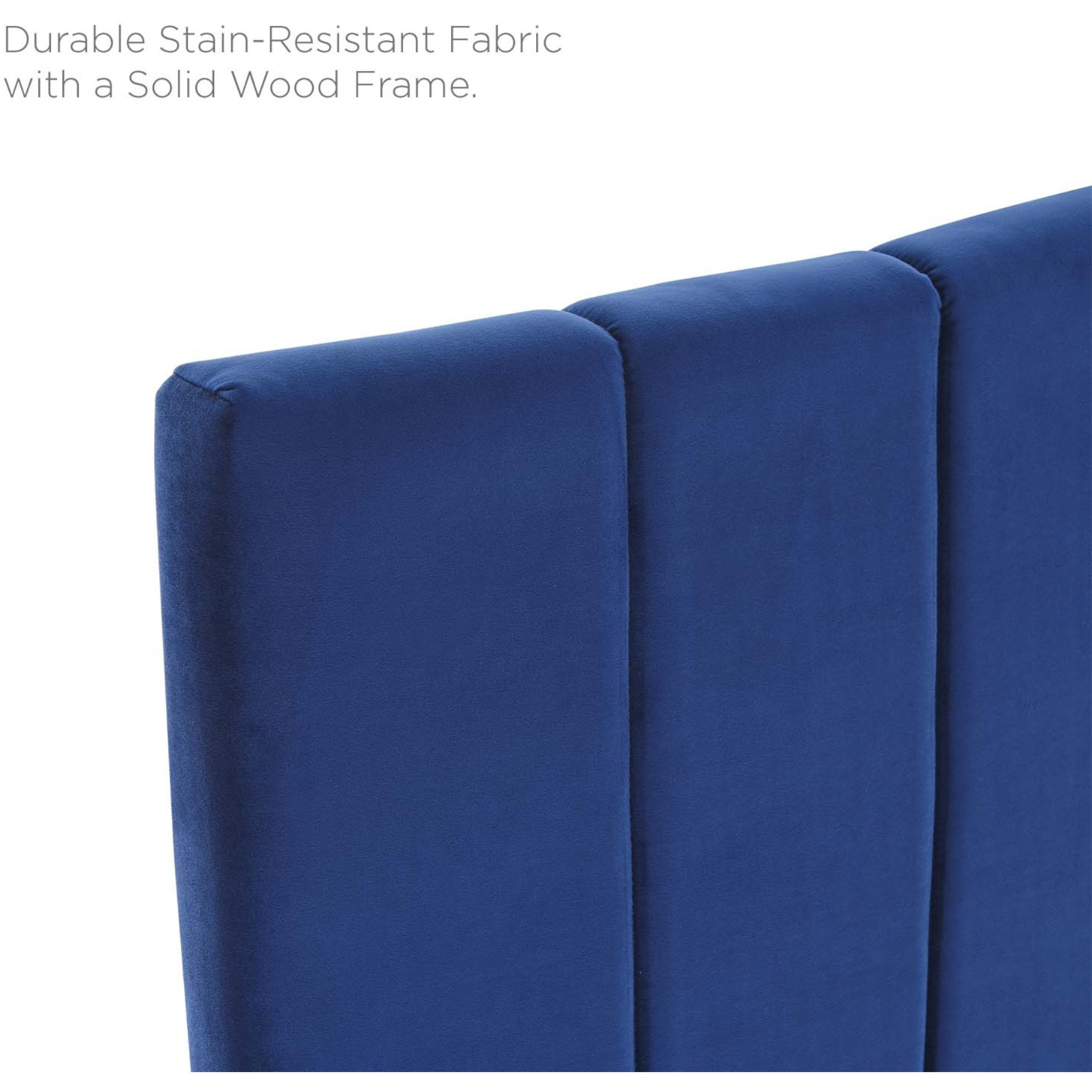 Camilla Channel Tufted King/California King Performance Velvet Headboard - Navy