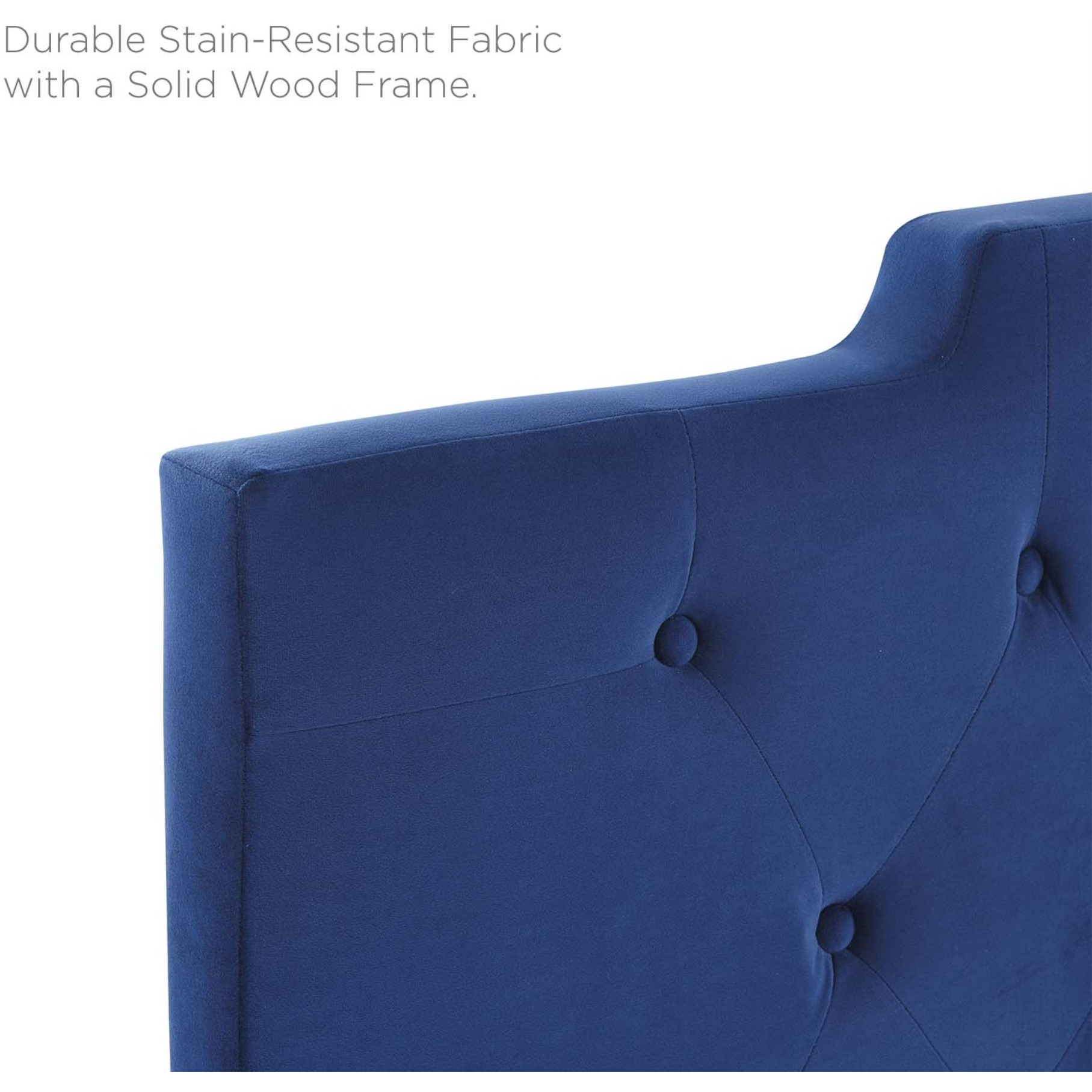 Juliet Tufted Twin Performance Velvet Headboard - Navy
