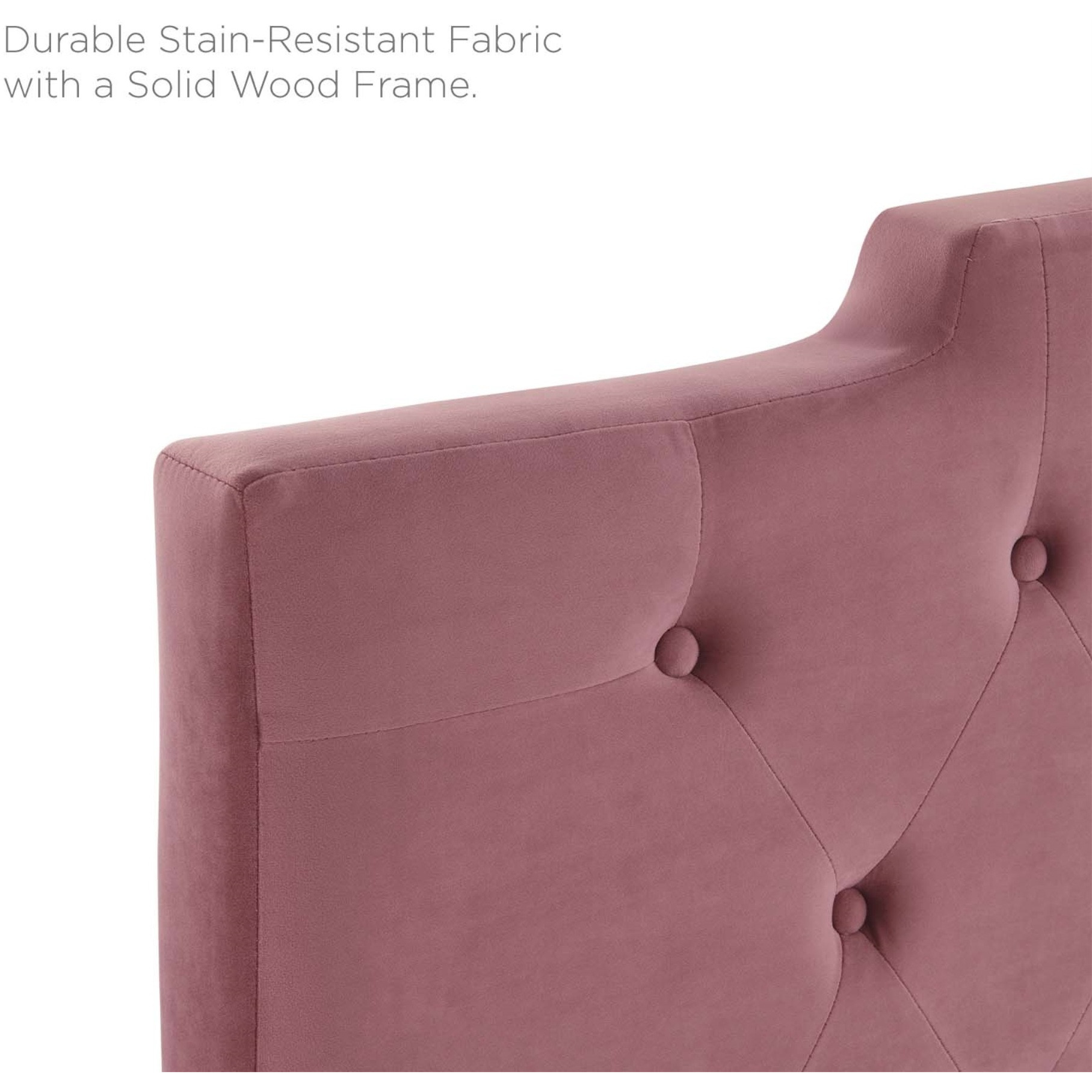 Juliet Tufted King/California King Performance Velvet Headboard - Dusty Rose