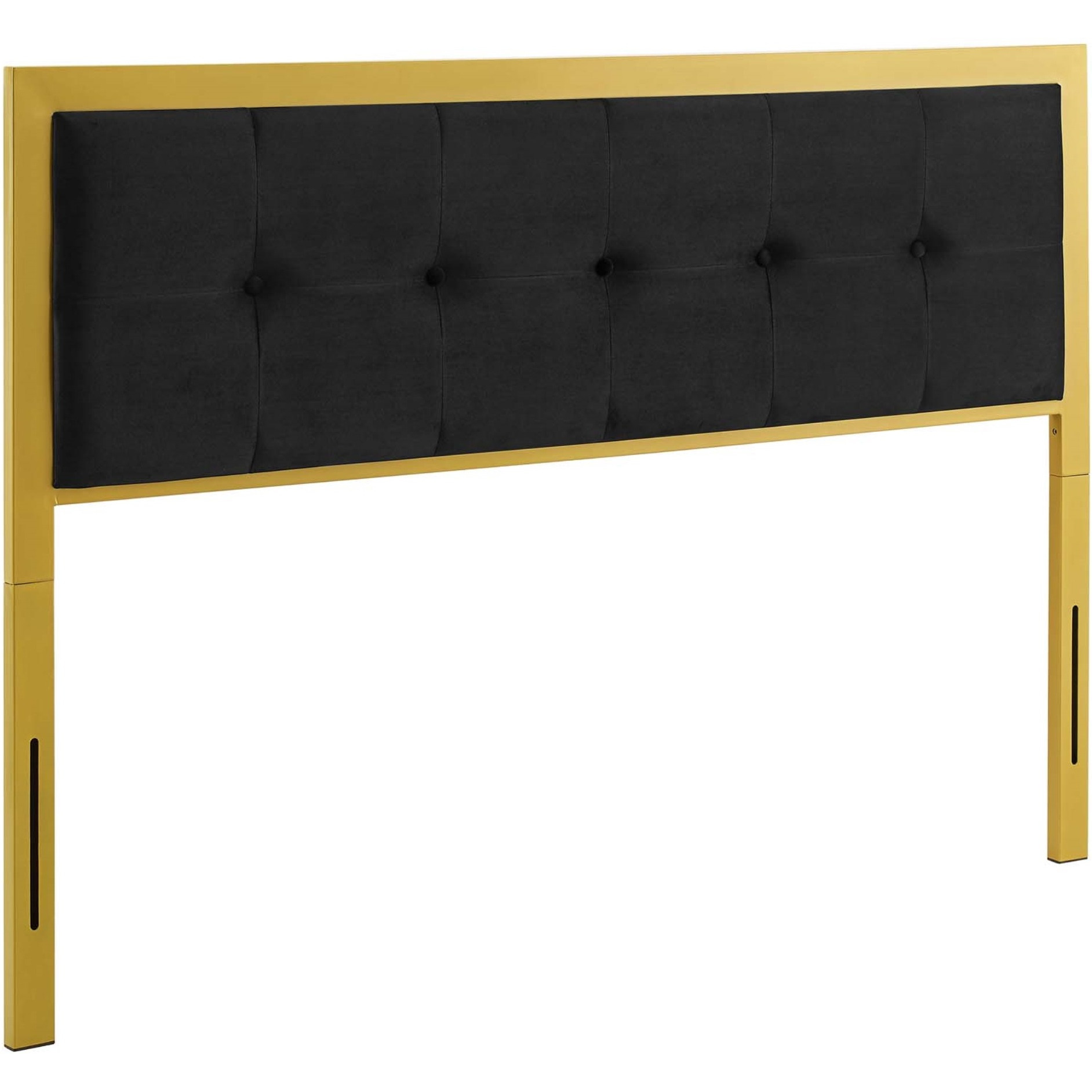Teagan Tufted Full Performance Velvet Headboard - Gold Black