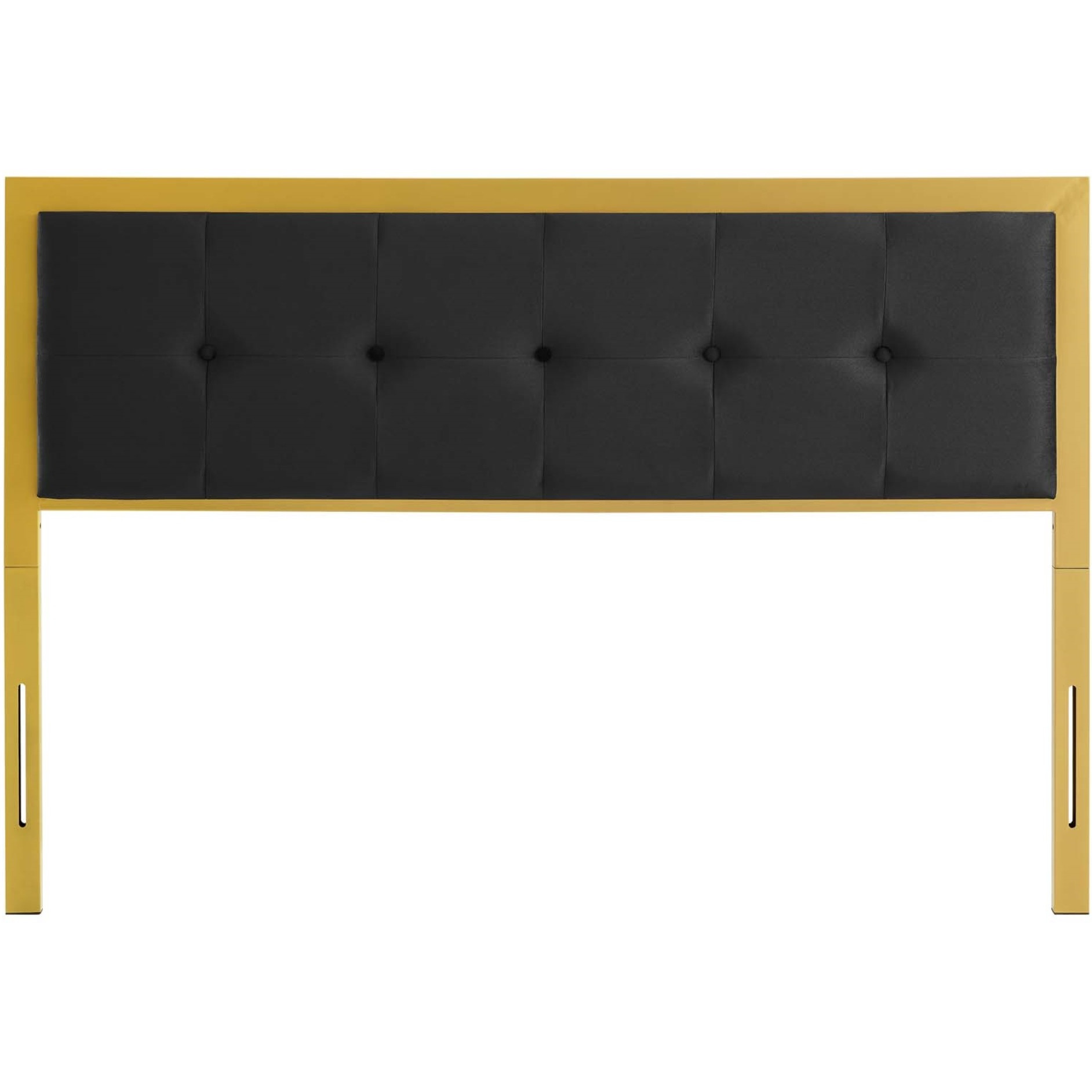 Teagan Tufted Full Performance Velvet Headboard - Gold Black