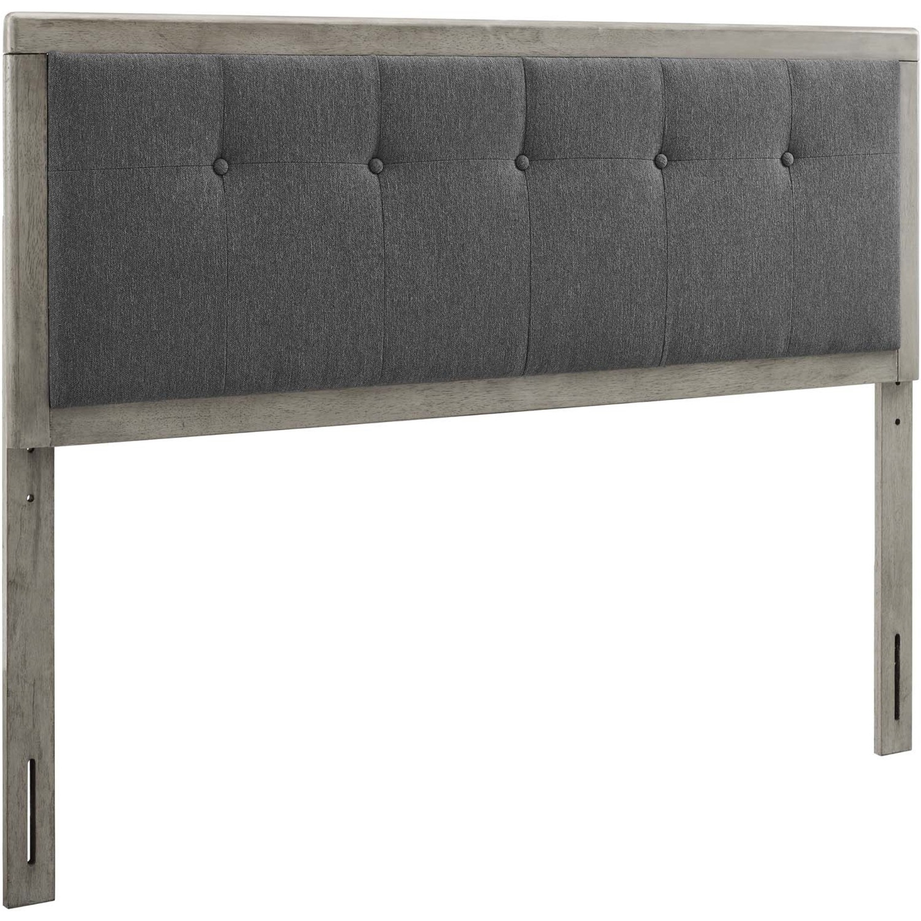 Draper Tufted Queen Fabric and Wood Headboard - Gray Charcoal