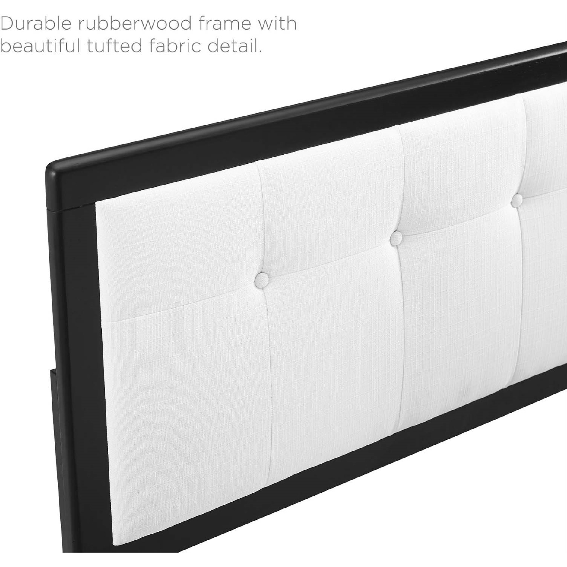 Draper Tufted King Fabric and Wood Headboard - Black White