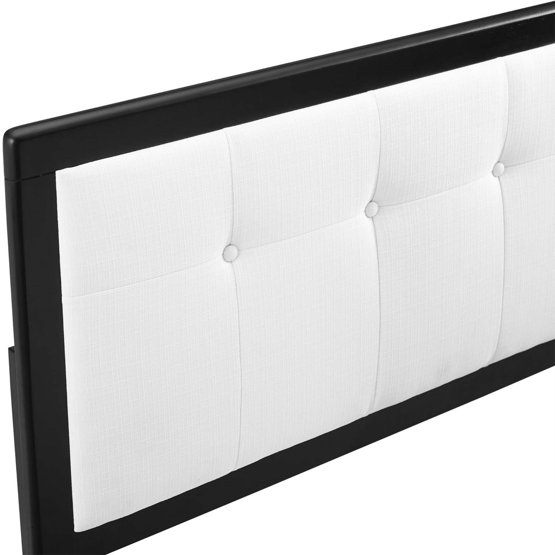 Draper Tufted King Fabric and Wood Headboard - Black White