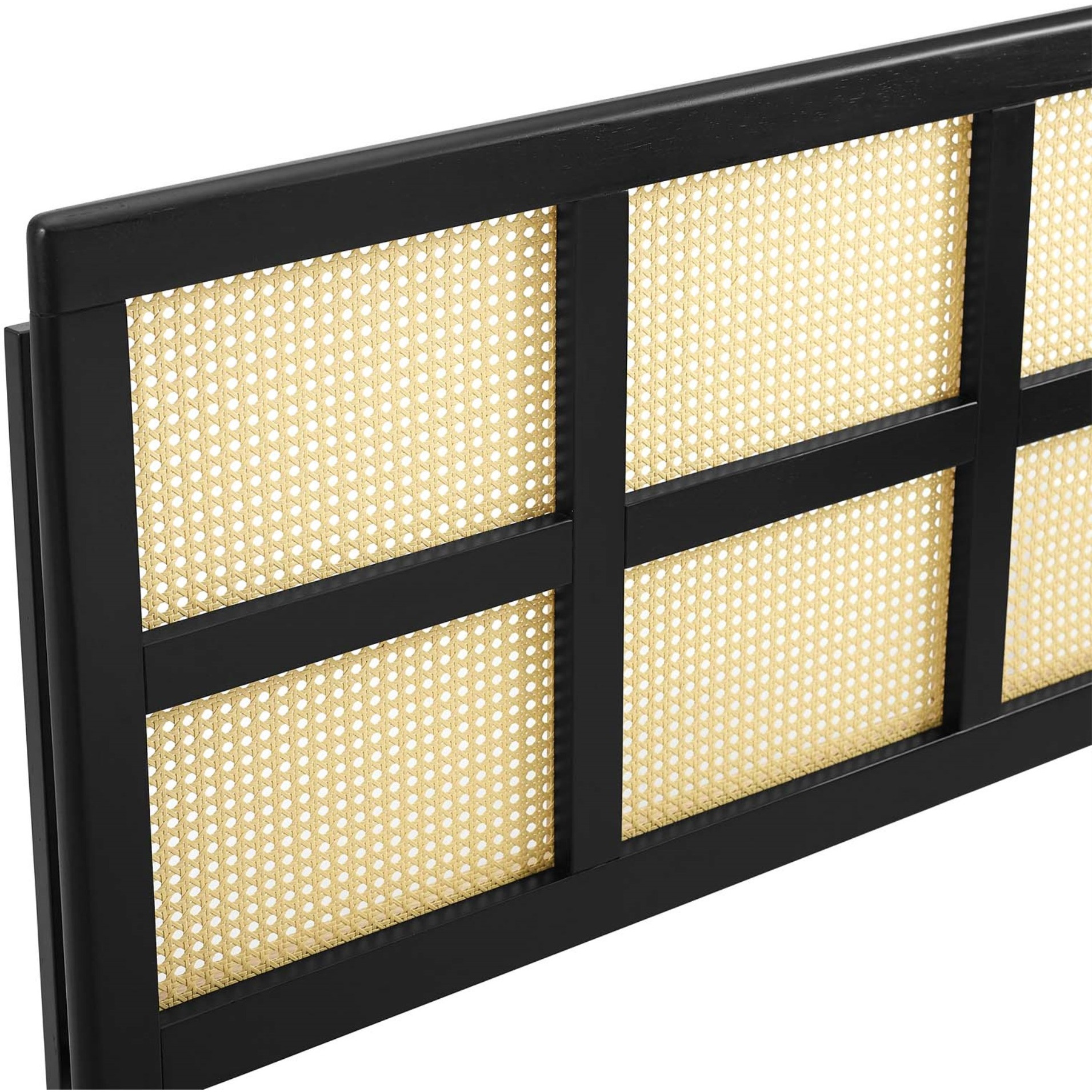 Luana Cane King Headboard - Black