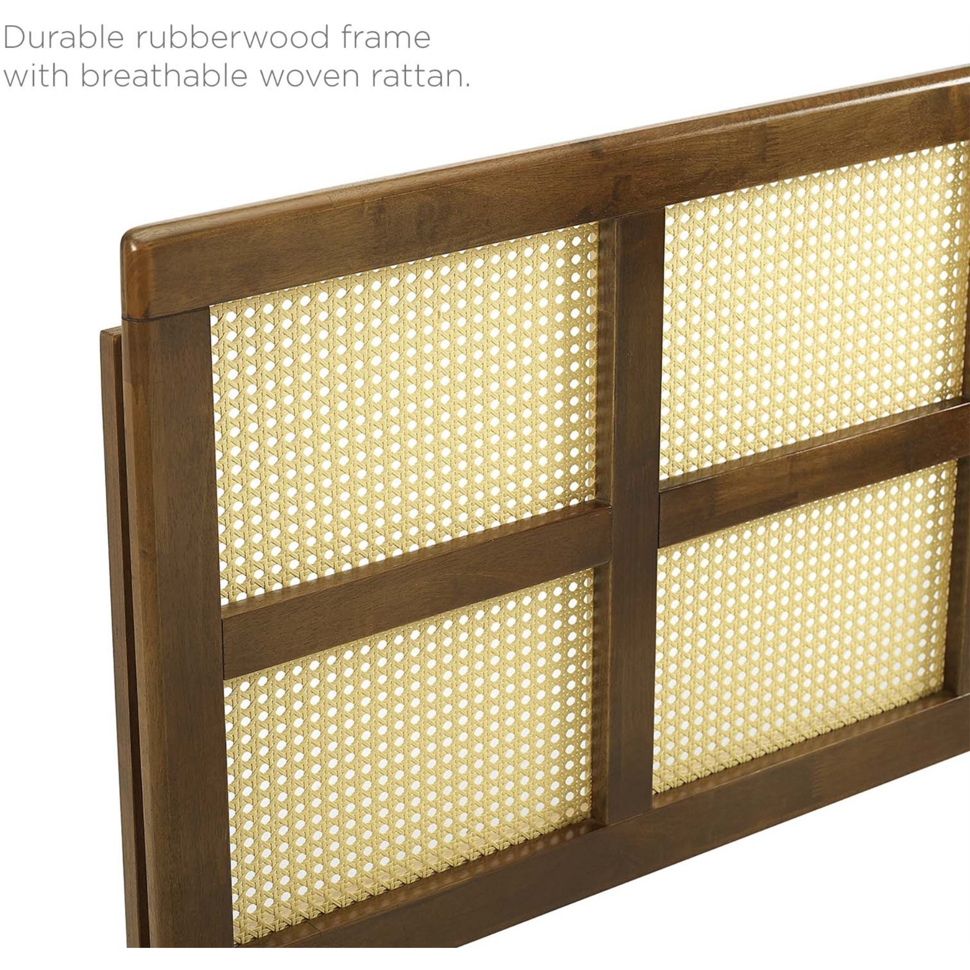 Luana Cane King Headboard - Walnut