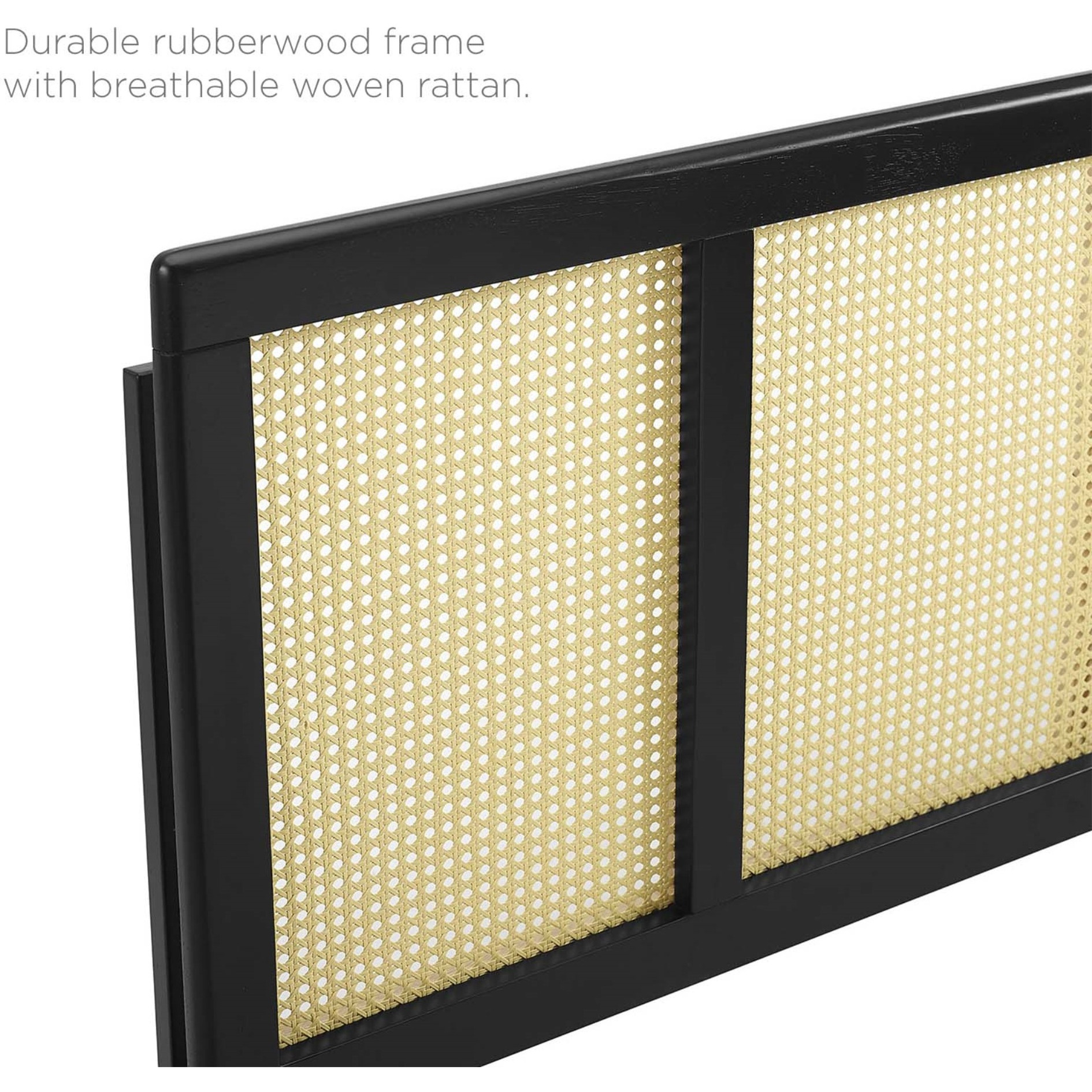 Delmare Cane Full Headboard - Black