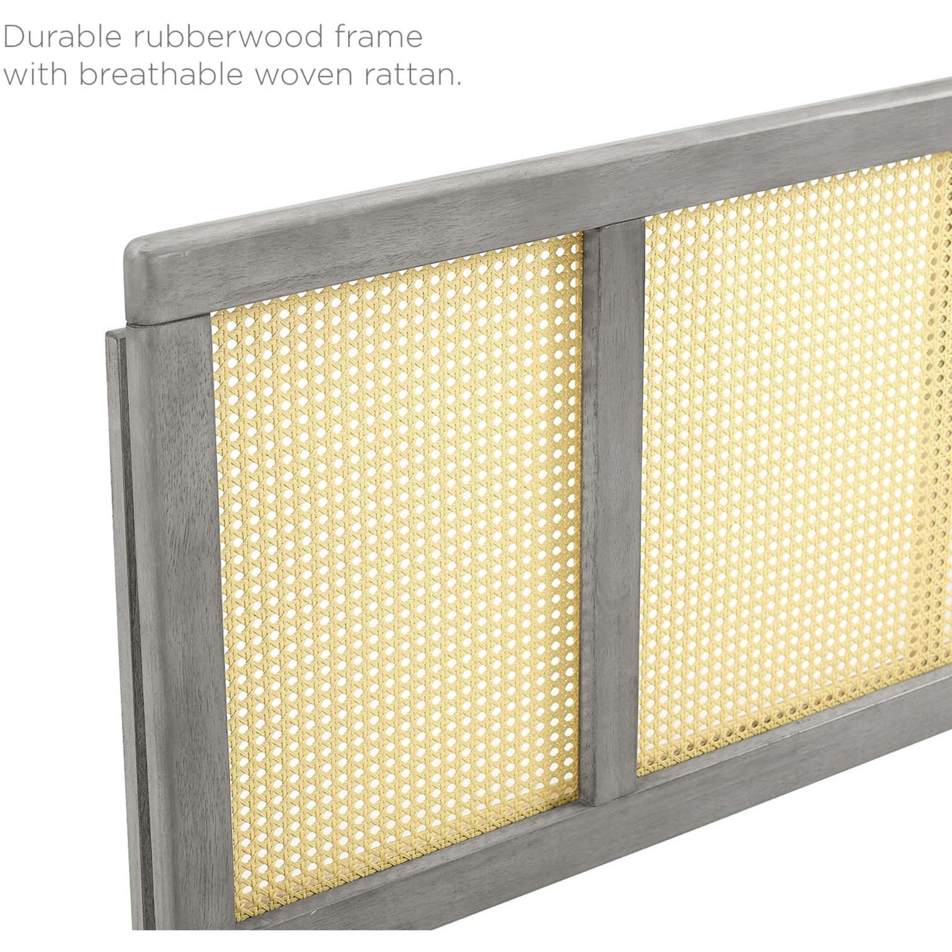 Delmare Cane Full Headboard - Gray