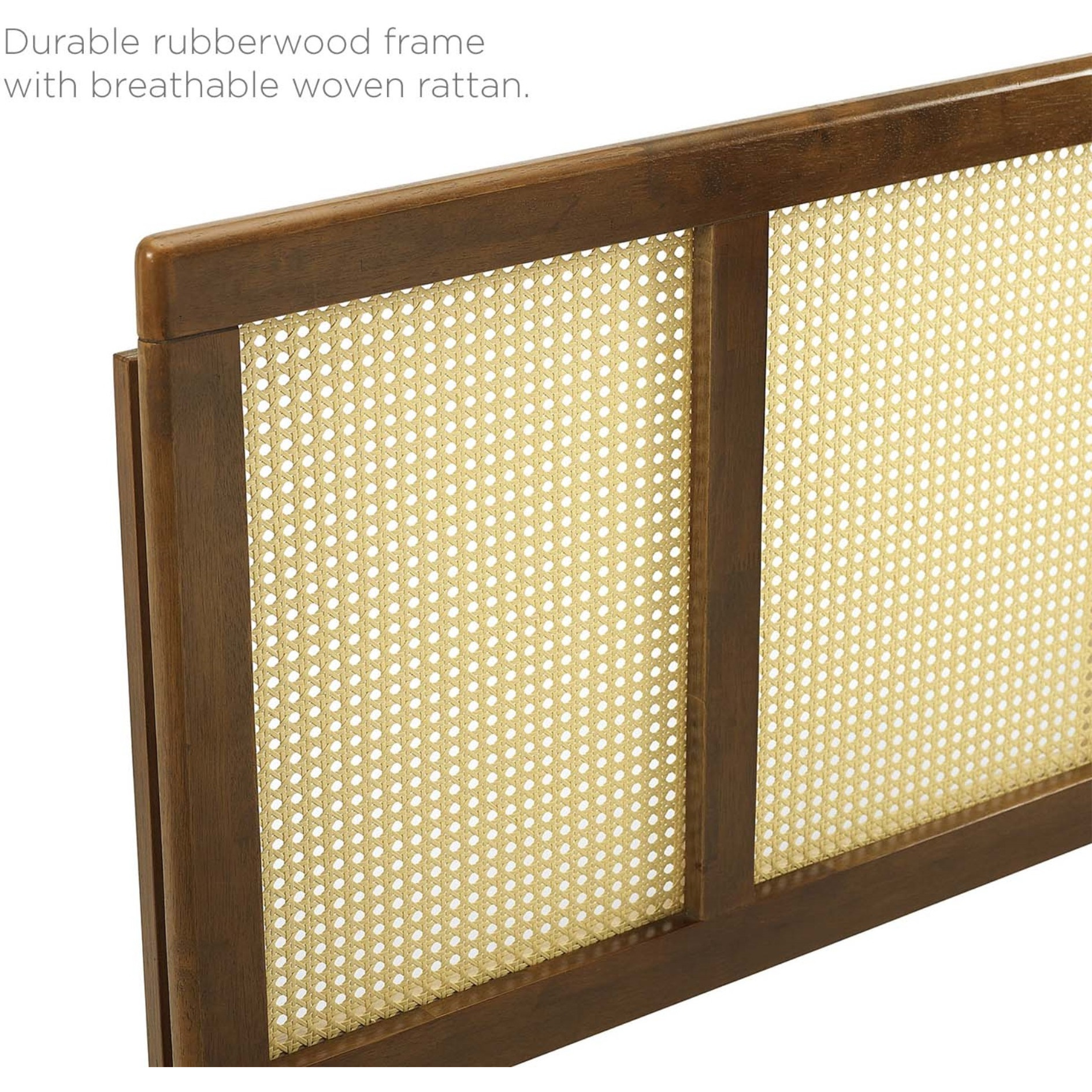 Delmare Cane Full Headboard - Walnut