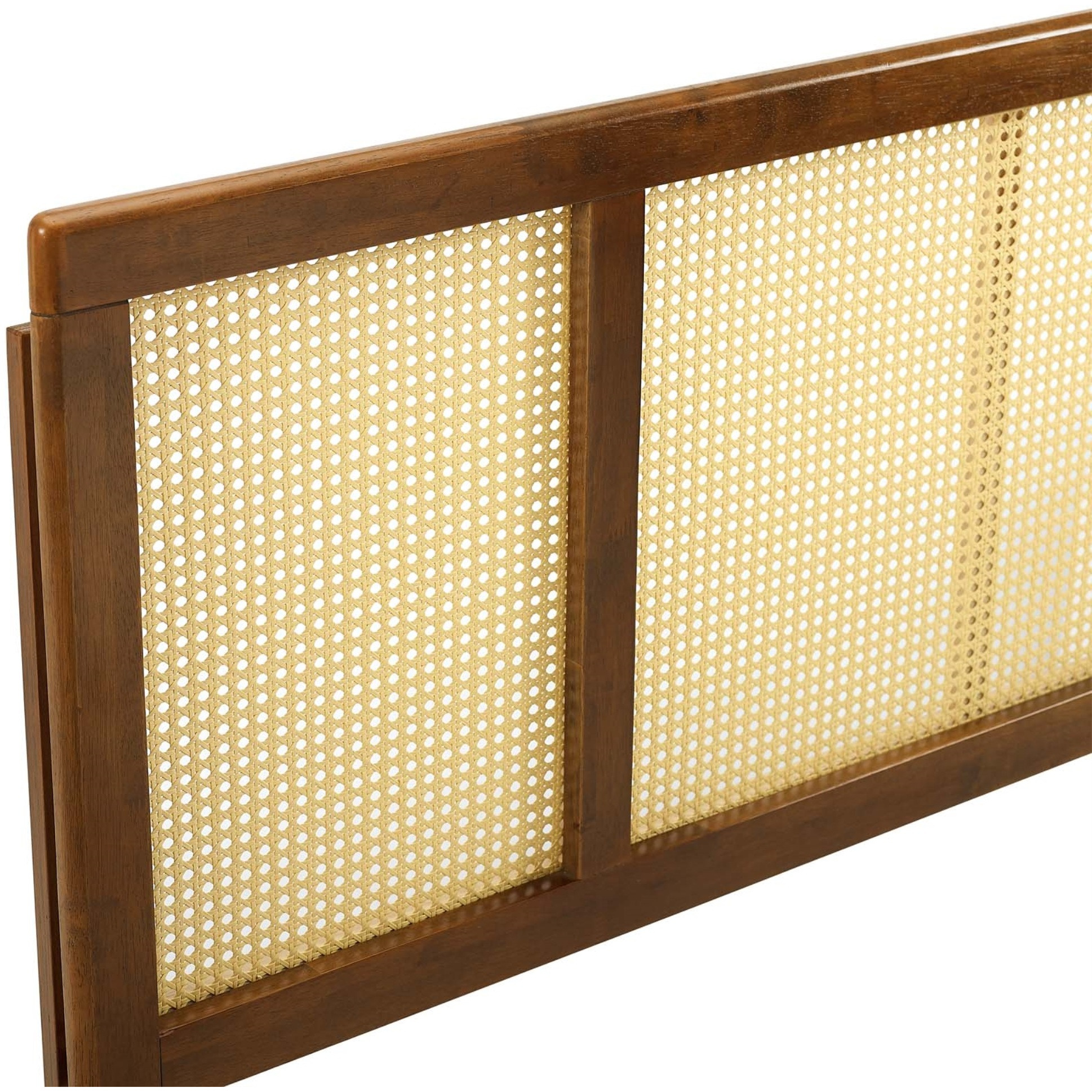 Delmare Cane Full Headboard - Walnut