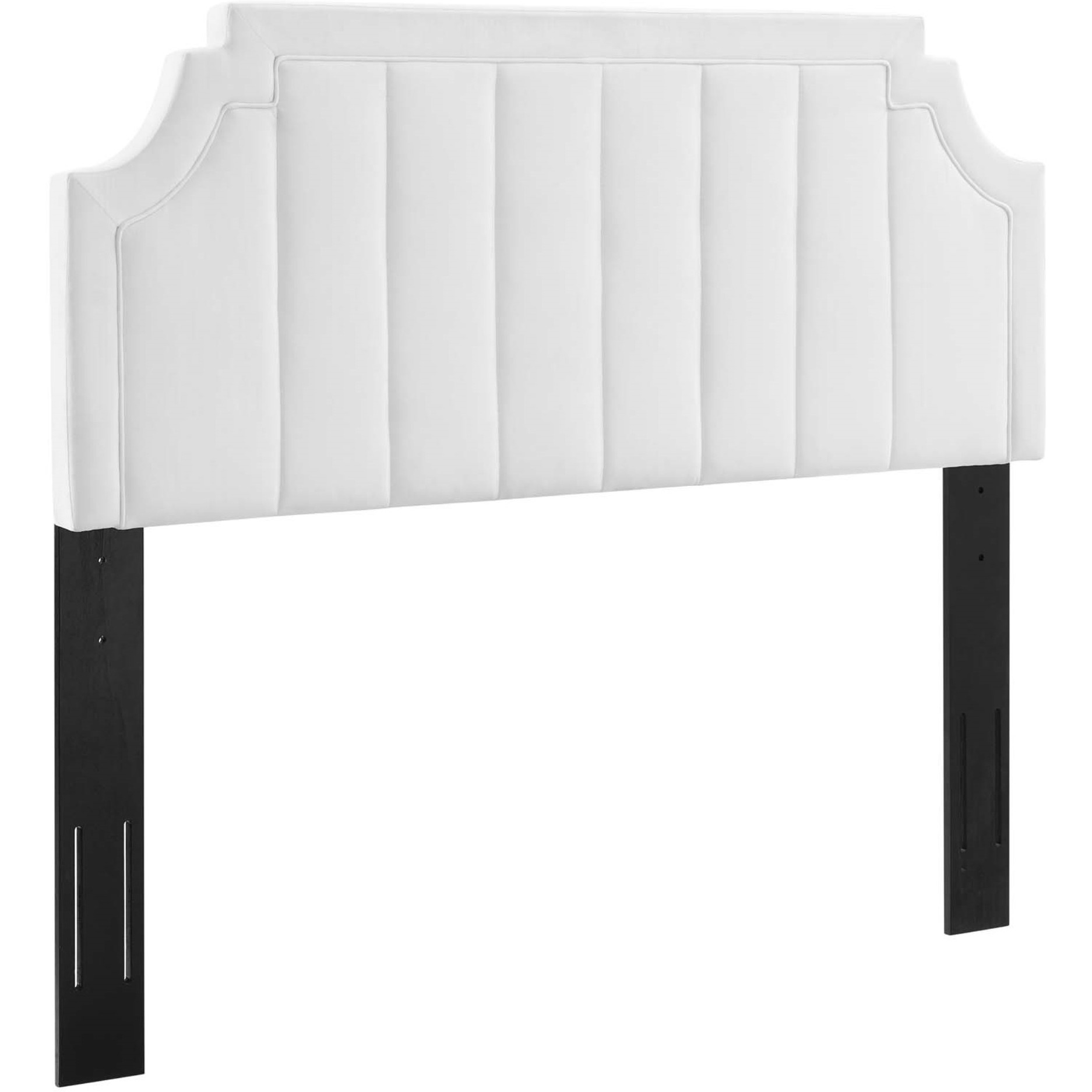 Alyona Channel Tufted Performance Velvet Full/Queen Headboard - White