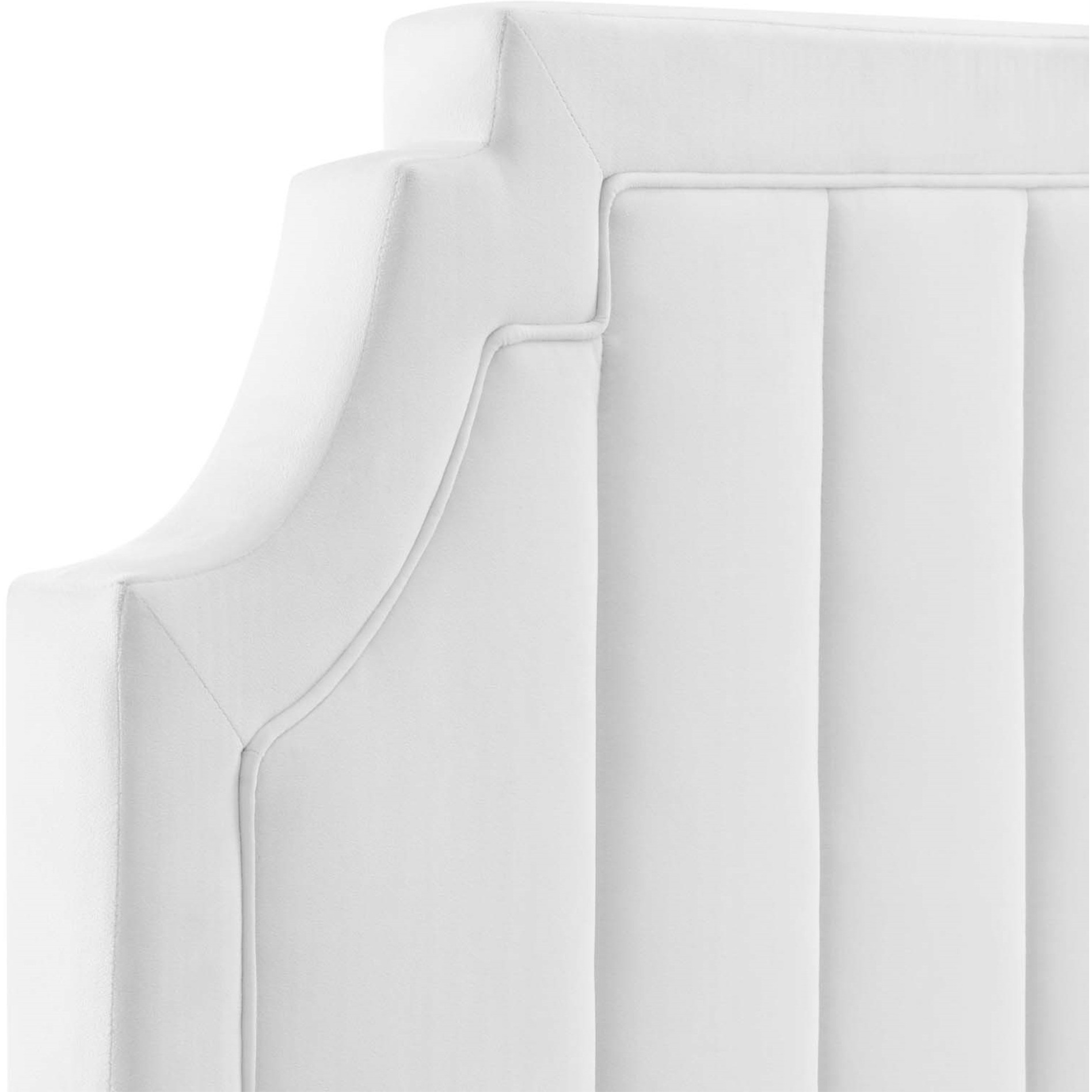 Alyona Channel Tufted Performance Velvet Full/Queen Headboard - White