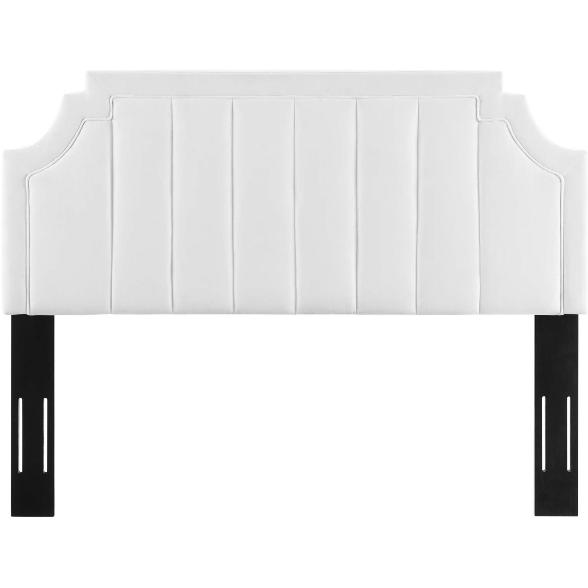 Alyona Channel Tufted Performance Velvet Full/Queen Headboard - White