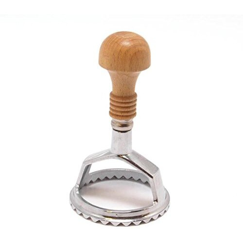 RAVIOLI STAMP - SILVER-WOODEN HANDLE