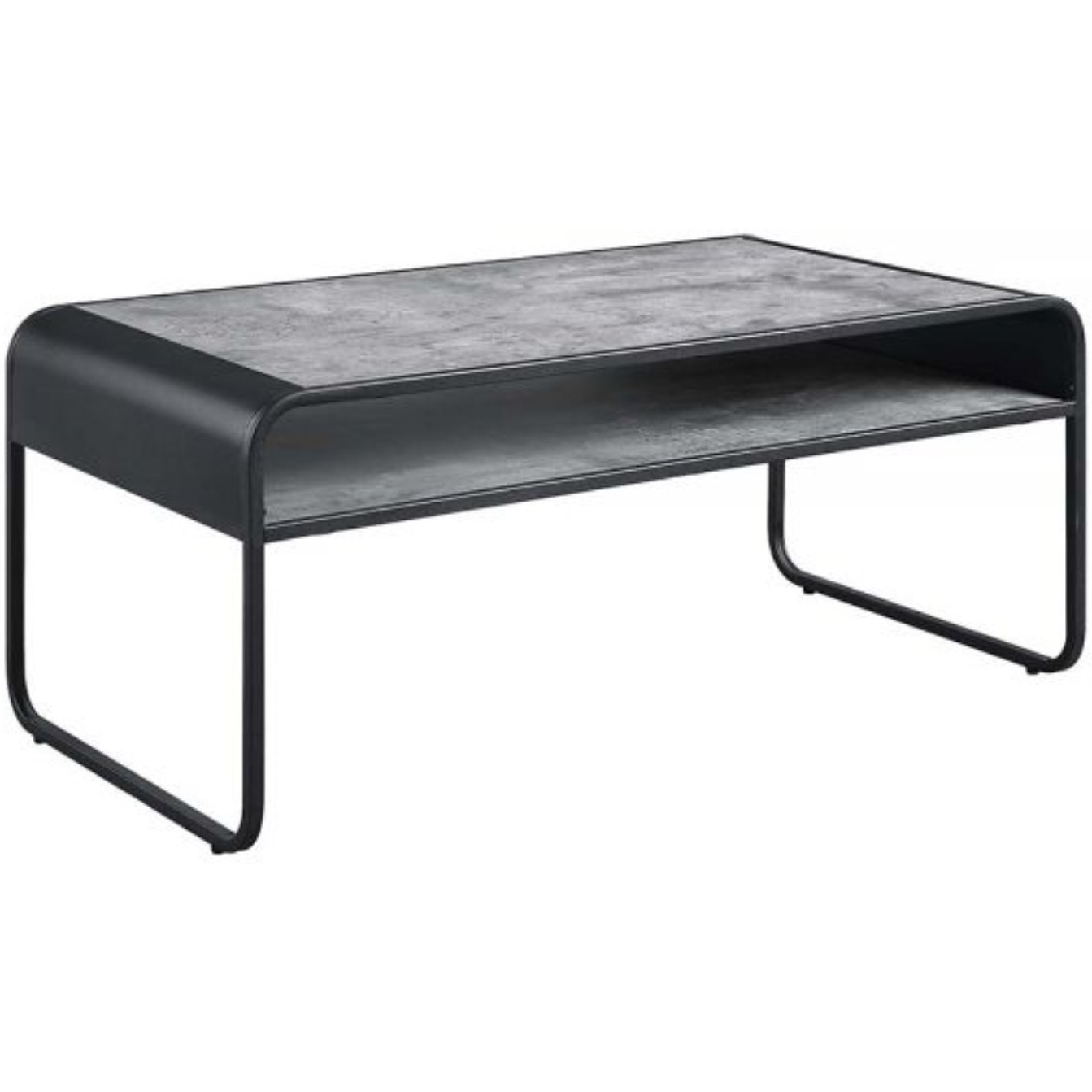 LV01145 - Coffee Table, Concrete Gray & Black Finish - Raziela