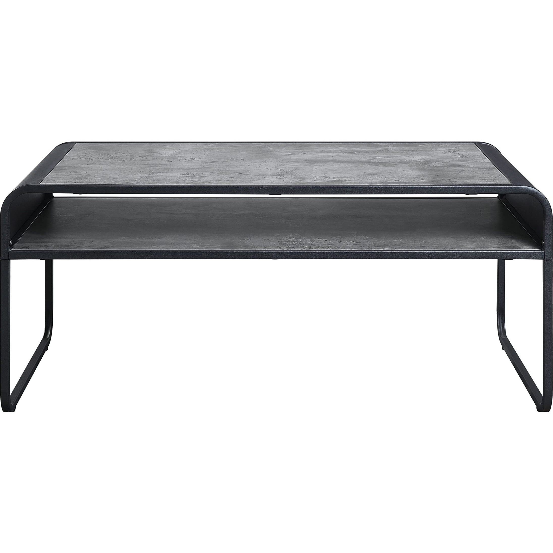 LV01145 - Coffee Table, Concrete Gray & Black Finish - Raziela